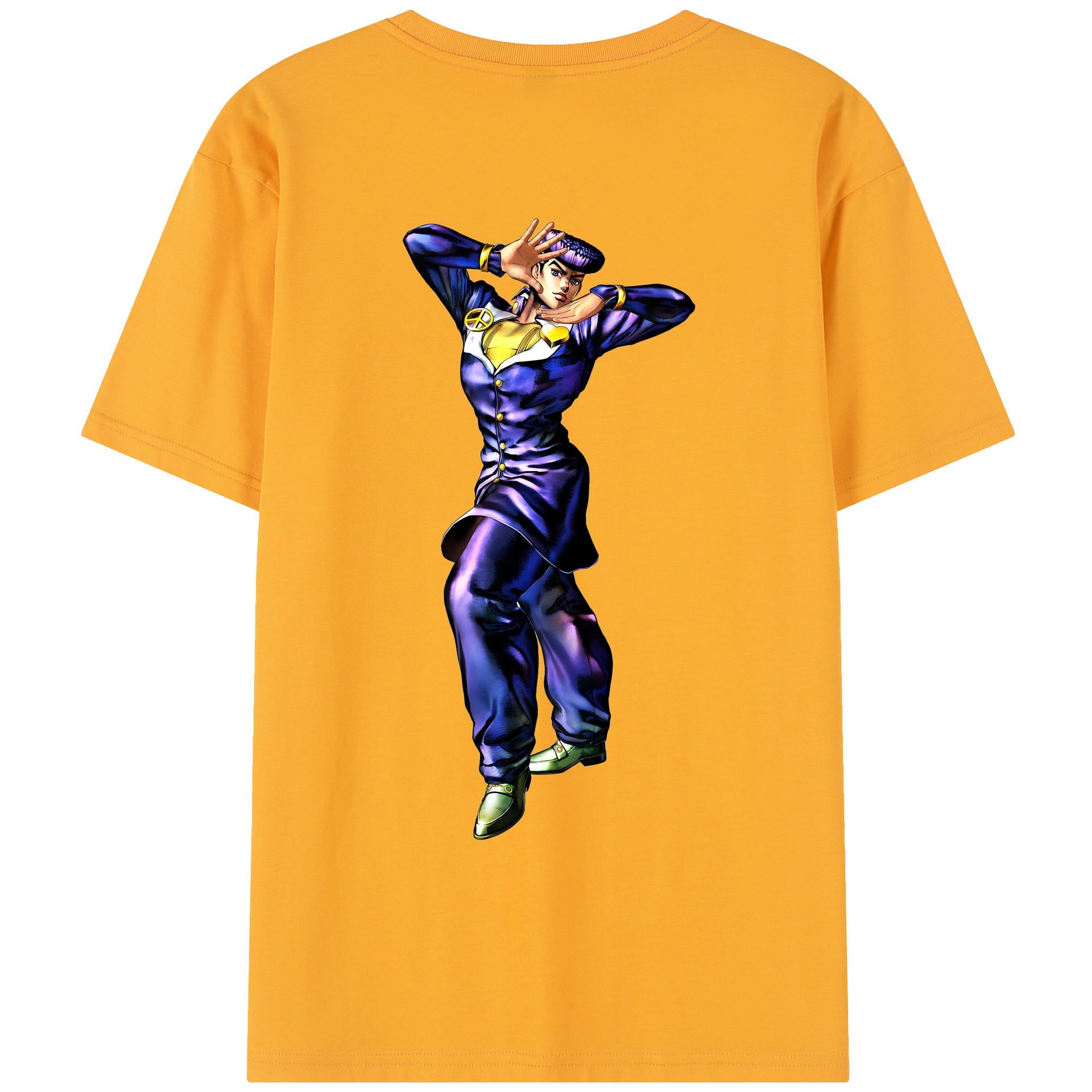 （画像用） ジョジョの奇妙な冒険 ひがしかた じょうすけ JoJo's Bizarre Adventure Higashikata Josuke レディース半袖Tシャツ(バックプリント)