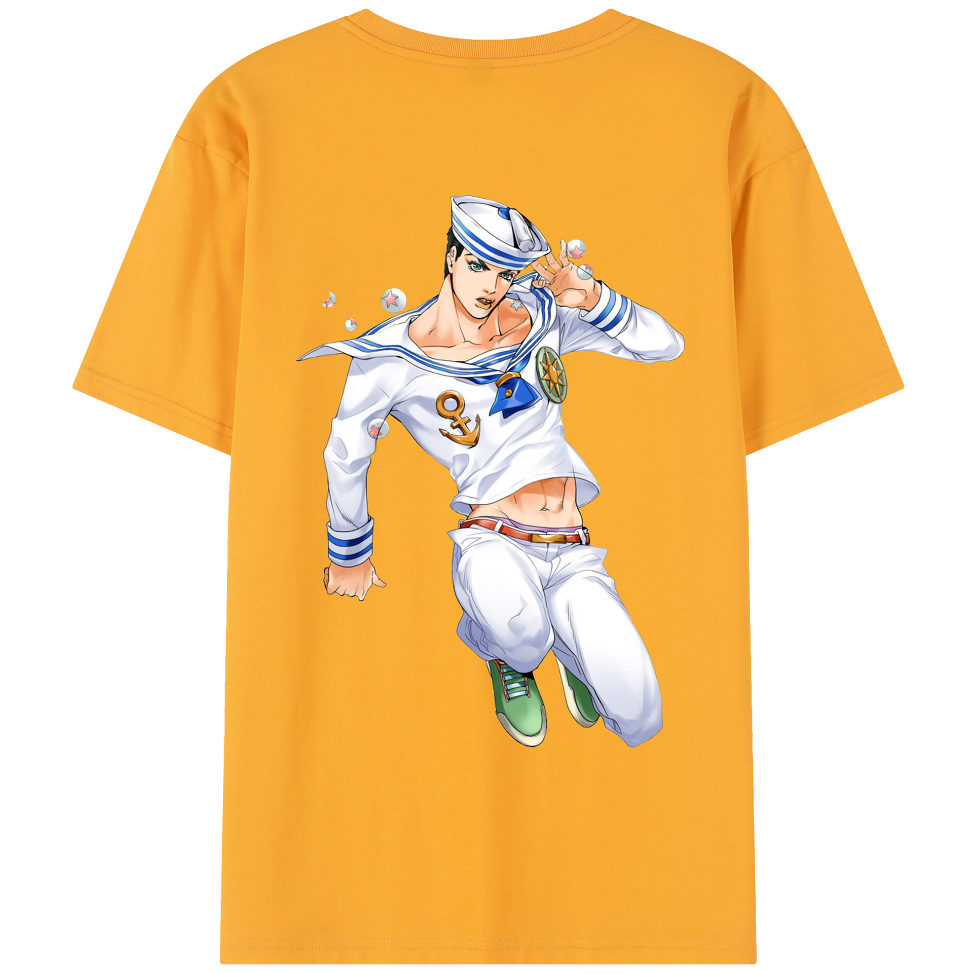 （画像用） ジョジョの奇妙な冒険 東方定助 JoJo's Bizarre Adventure Higashikata Josuke レディース半袖Tシャツ(バックプリント)