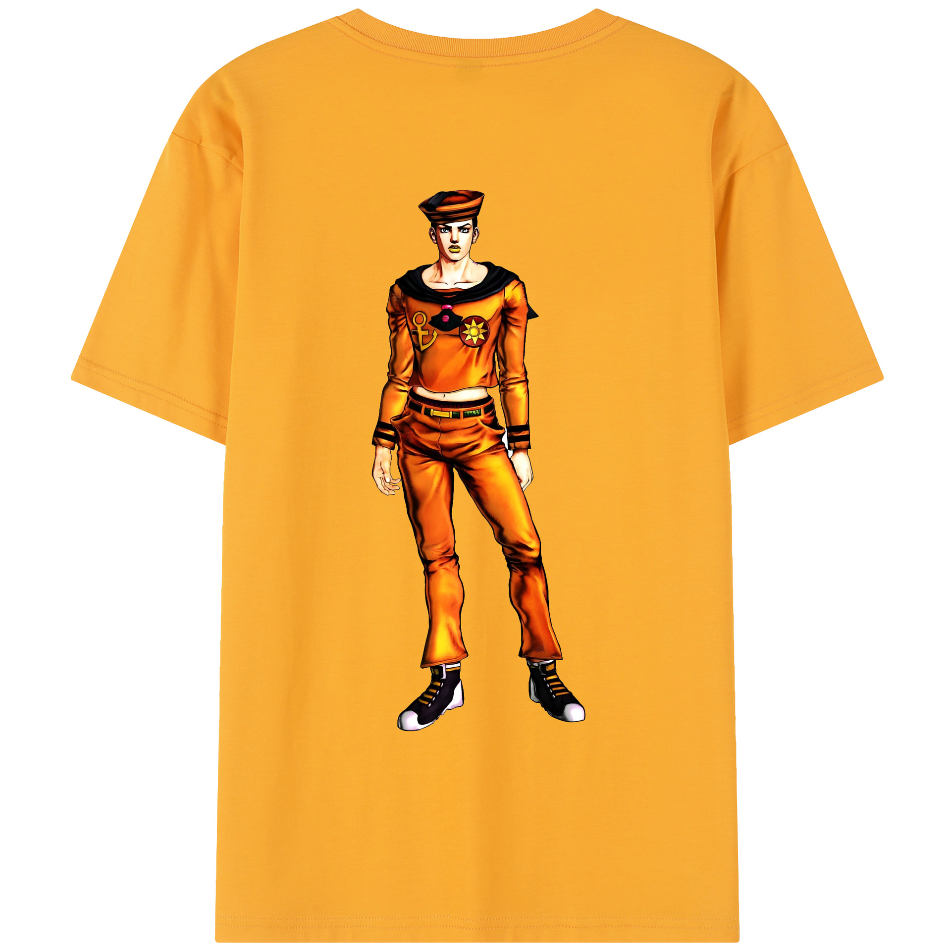 （画像用） ジョジョの奇妙な冒険 東方定助 JoJo's Bizarre Adventure Higashikata Josuke レディース半袖Tシャツ(バックプリント)