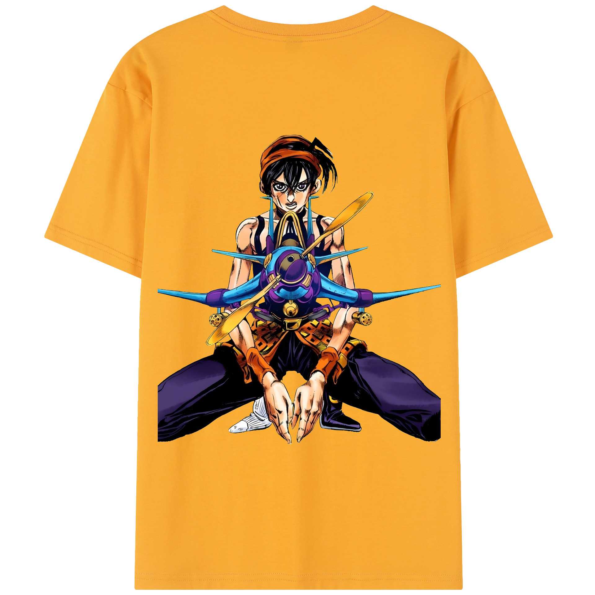 （画像用） ジョジョの奇妙な冒険 ナランチャ?ギルガ JoJo's Bizarre Adventure Narancia Ghirga レディース半袖Tシャツ(バックプリント)