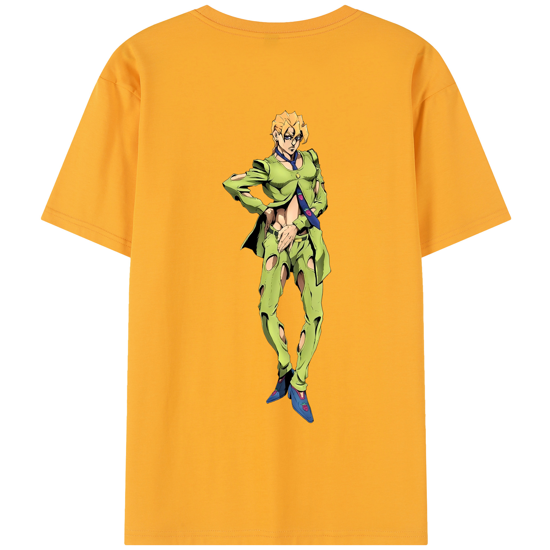 （画像用） ジョジョの奇妙な冒険 パンナコッタ?フー JoJo's Bizarre Adventure Pannacotta Fugo レディース半袖Tシャツ(バックプリント)