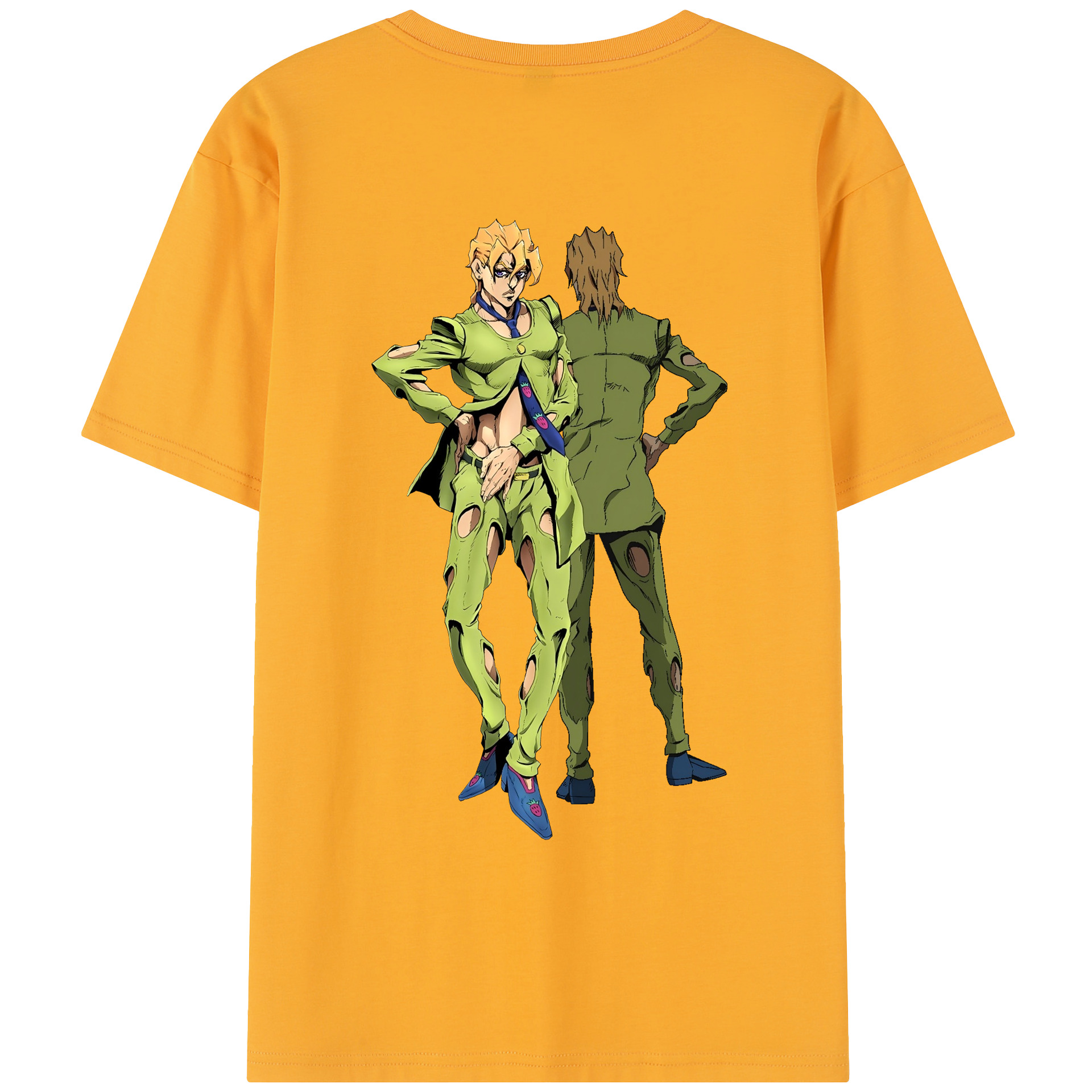 （画像用） ジョジョの奇妙な冒険 パンナコッタ?フー JoJo's Bizarre Adventure Pannacotta Fugo レディース半袖Tシャツ(バックプリント)