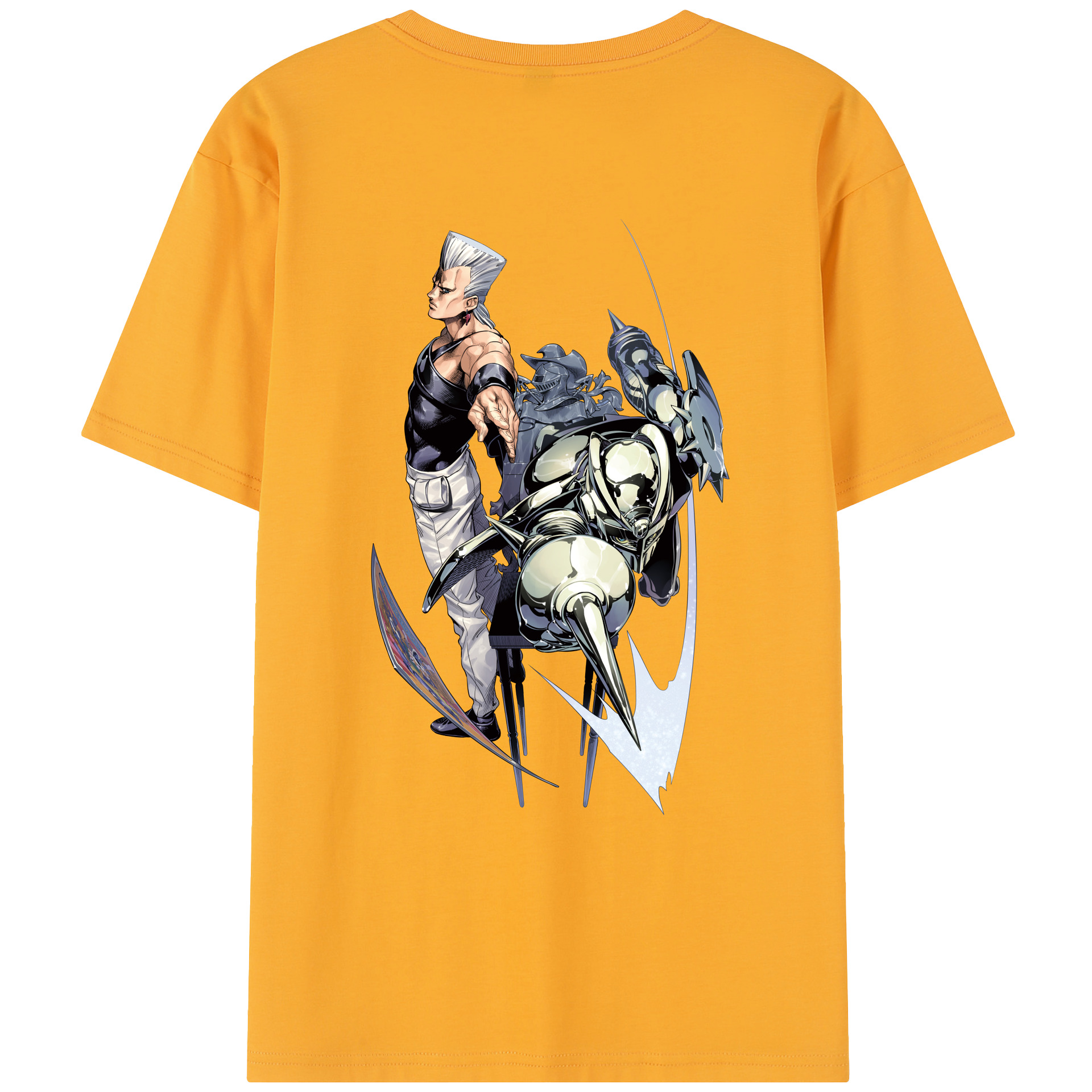 （画像用） ジョジョの奇妙な冒険 ジャン＝ピエール?ポルナレフ JoJo's Bizarre Adventure Jan Pierre Polnareff レディース半袖Tシャツ(バックプリント)