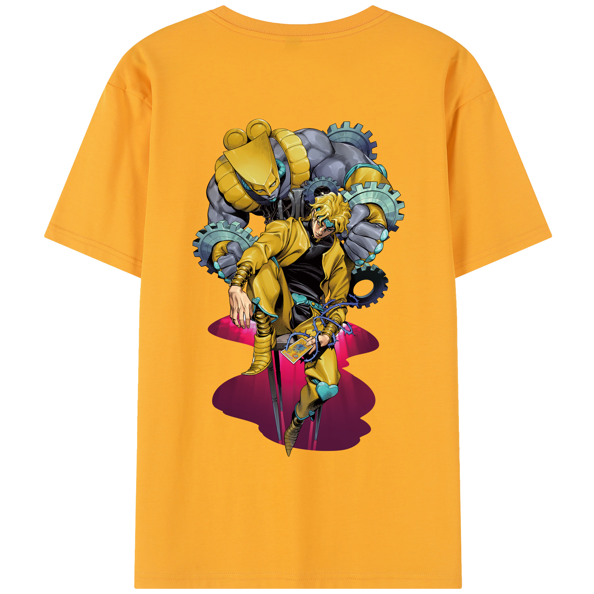 （画像用） ジョジョの奇妙な冒険 ディオ?ブランドー JoJo's Bizarre Adventure Dio Brando レディース半袖Tシャツ(バックプリント)