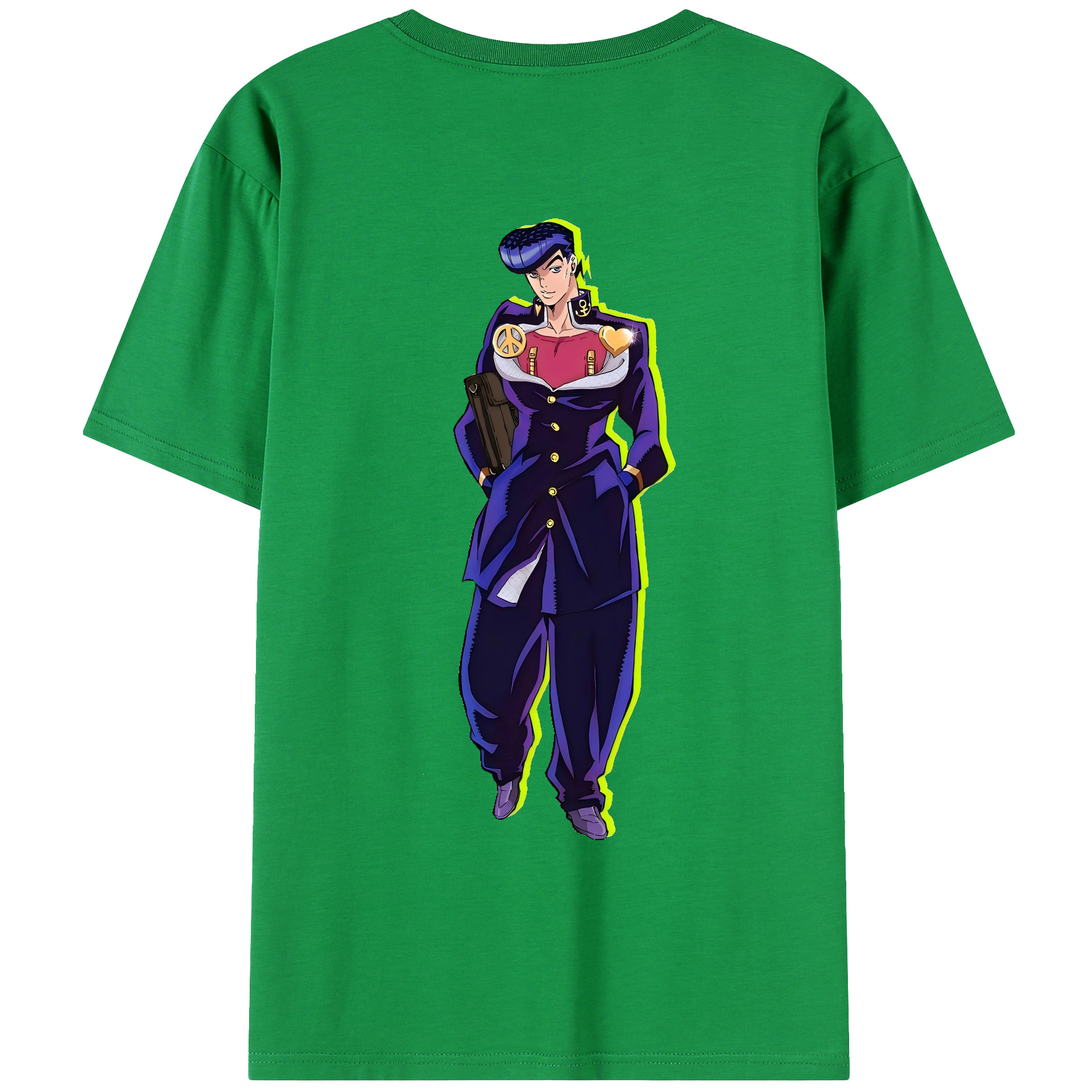 （画像用） ジョジョの奇妙な冒険 ひがしかた じょうすけ JoJo's Bizarre Adventure Higashikata Josuke レディース半袖Tシャツ(バックプリント)