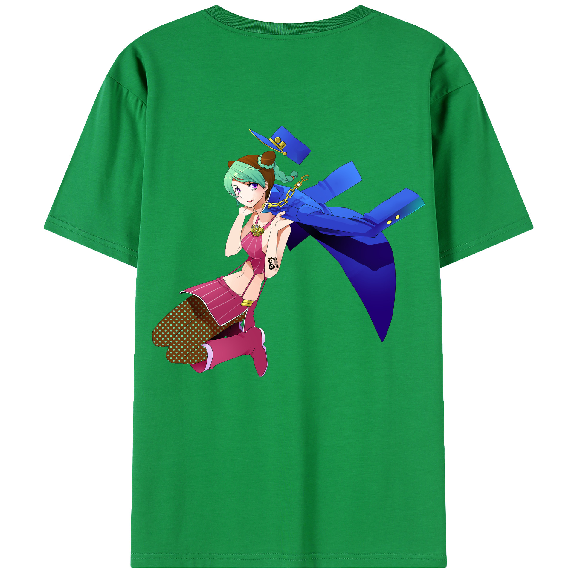 （画像用） "ジョジョの奇妙な冒険 くうじょう ジョリーン JoJo's Bizarre Adventure Jolyne Cujoh " レディース半袖Tシャツ(バックプリント)
