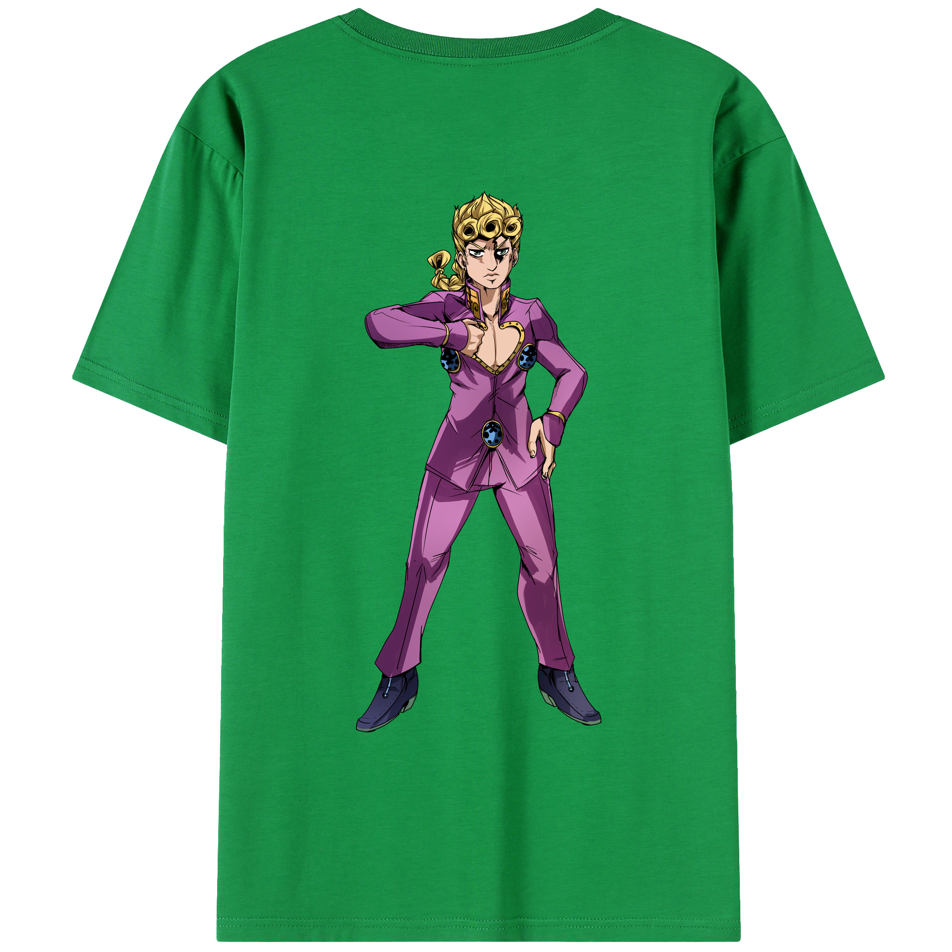 （画像用） ジョジョの奇妙な冒険 ジョルノ?ジョバァーナ JoJo's Bizarre Adventure Giorno Giovanna レディース半袖Tシャツ(バックプリント)