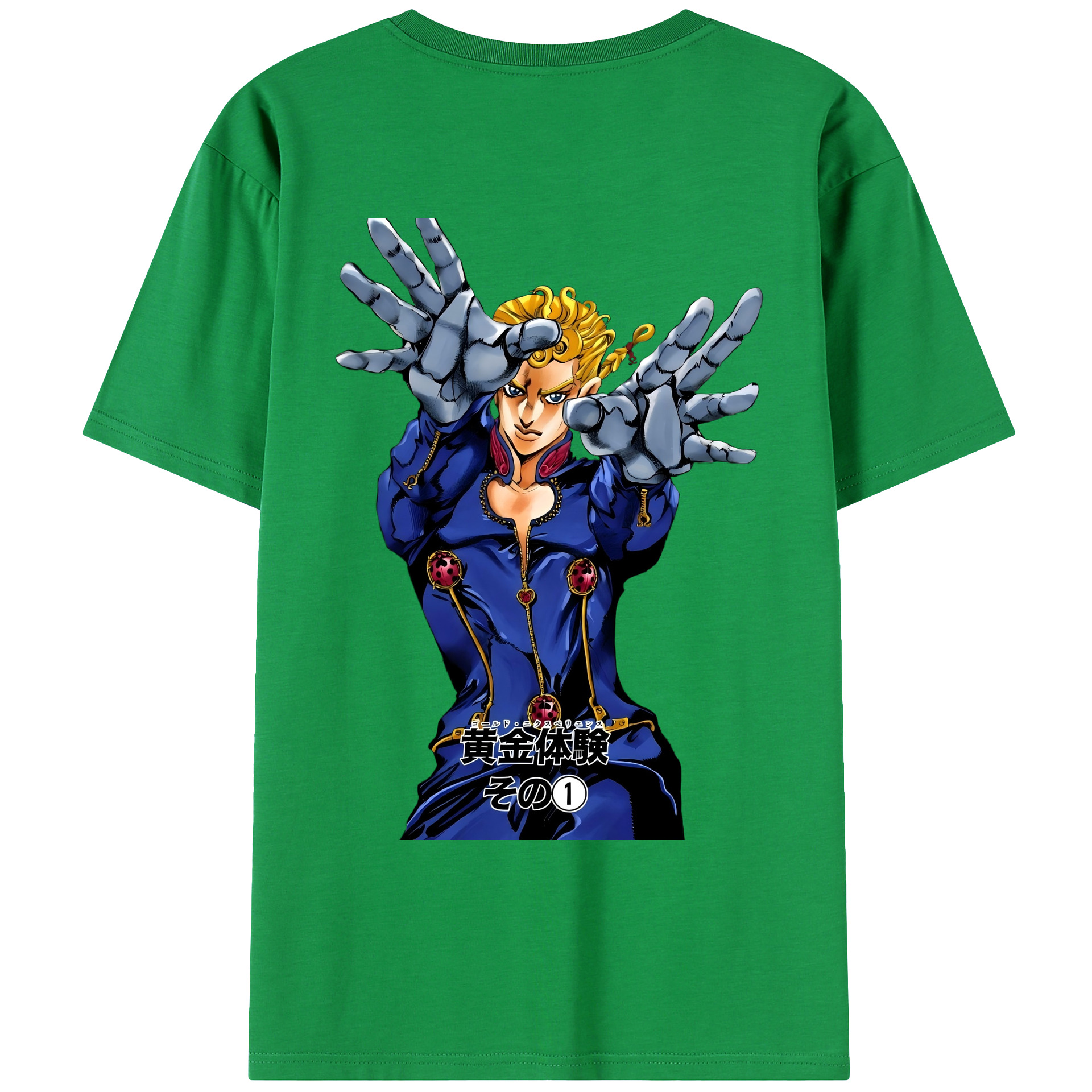 （画像用） ジョジョの奇妙な冒険 ジョルノ?ジョバァーナ JoJo's Bizarre Adventure Giorno Giovanna レディース半袖Tシャツ(バックプリント)