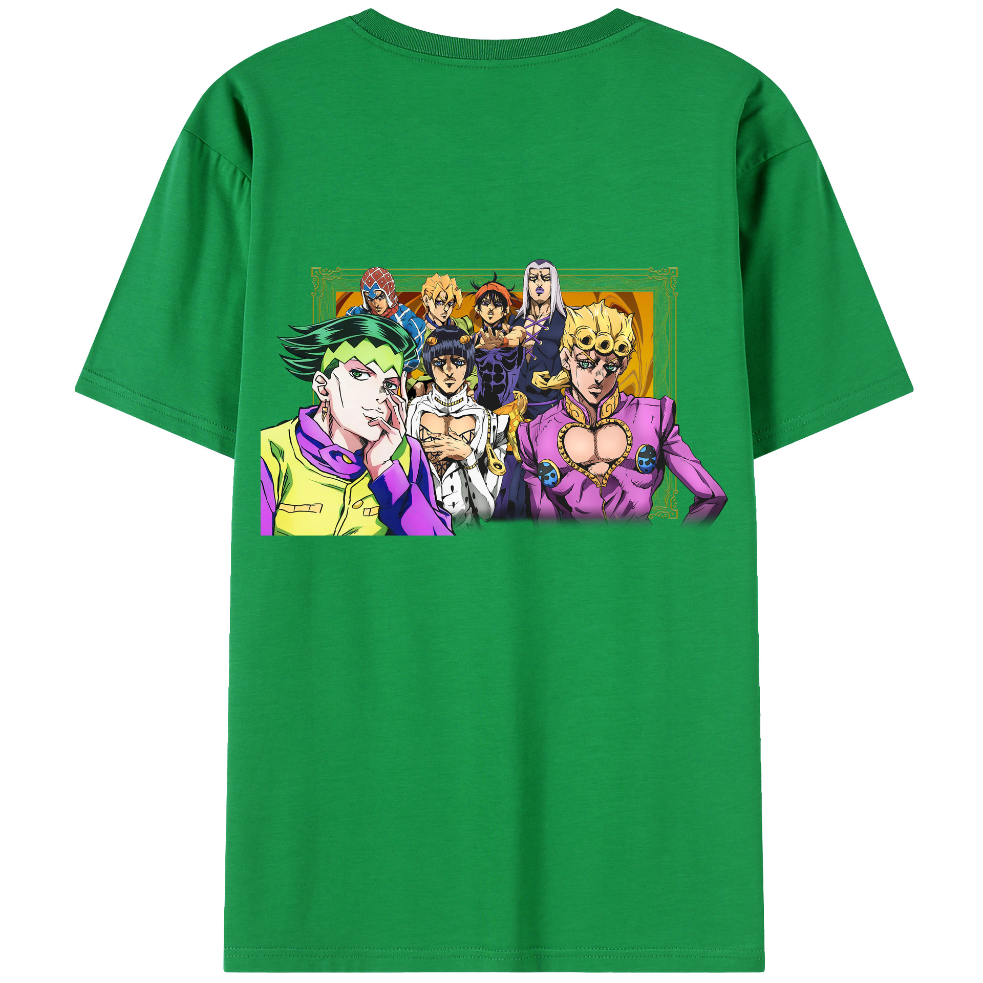 （画像用） ジョジョの奇妙な冒険 ジョルノ?ジョバァーナ JoJo's Bizarre Adventure Giorno Giovanna レディース半袖Tシャツ(バックプリント)