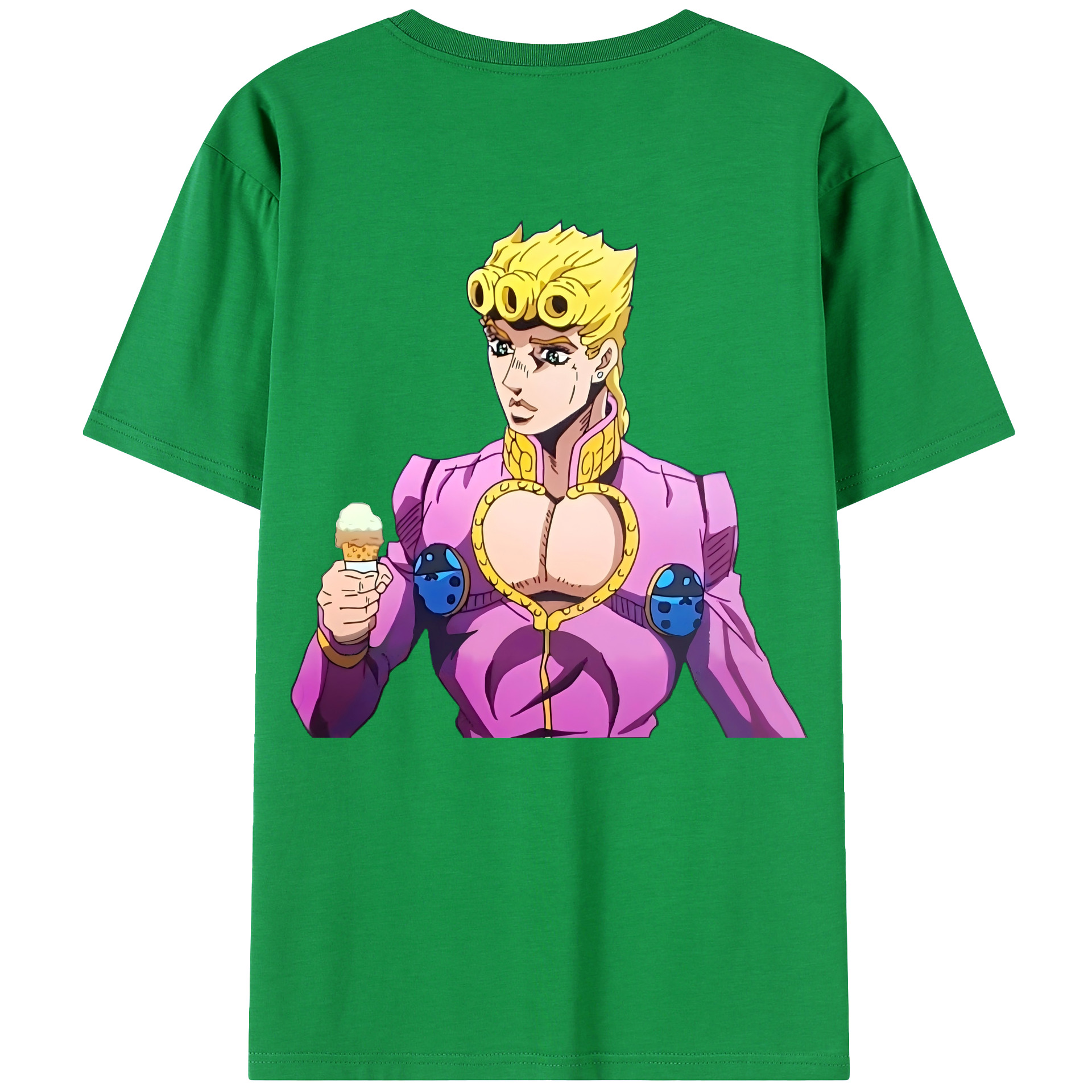 （画像用） ジョジョの奇妙な冒険 ジョルノ?ジョバァーナ JoJo's Bizarre Adventure Giorno Giovanna レディース半袖Tシャツ(バックプリント)