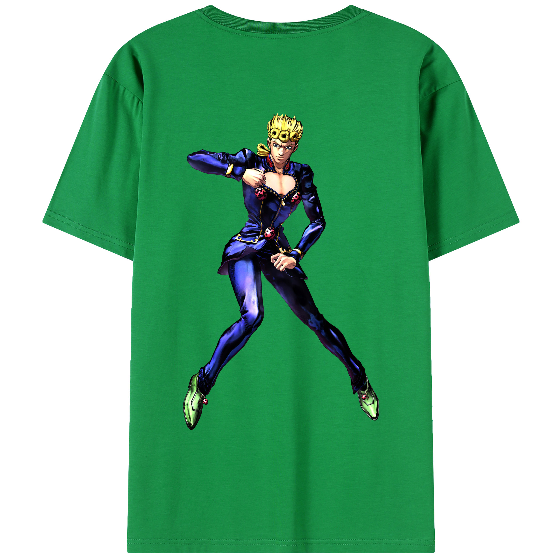 （画像用） ジョジョの奇妙な冒険 ジョルノ?ジョバァーナ JoJo's Bizarre Adventure Giorno Giovanna レディース半袖Tシャツ(バックプリント)