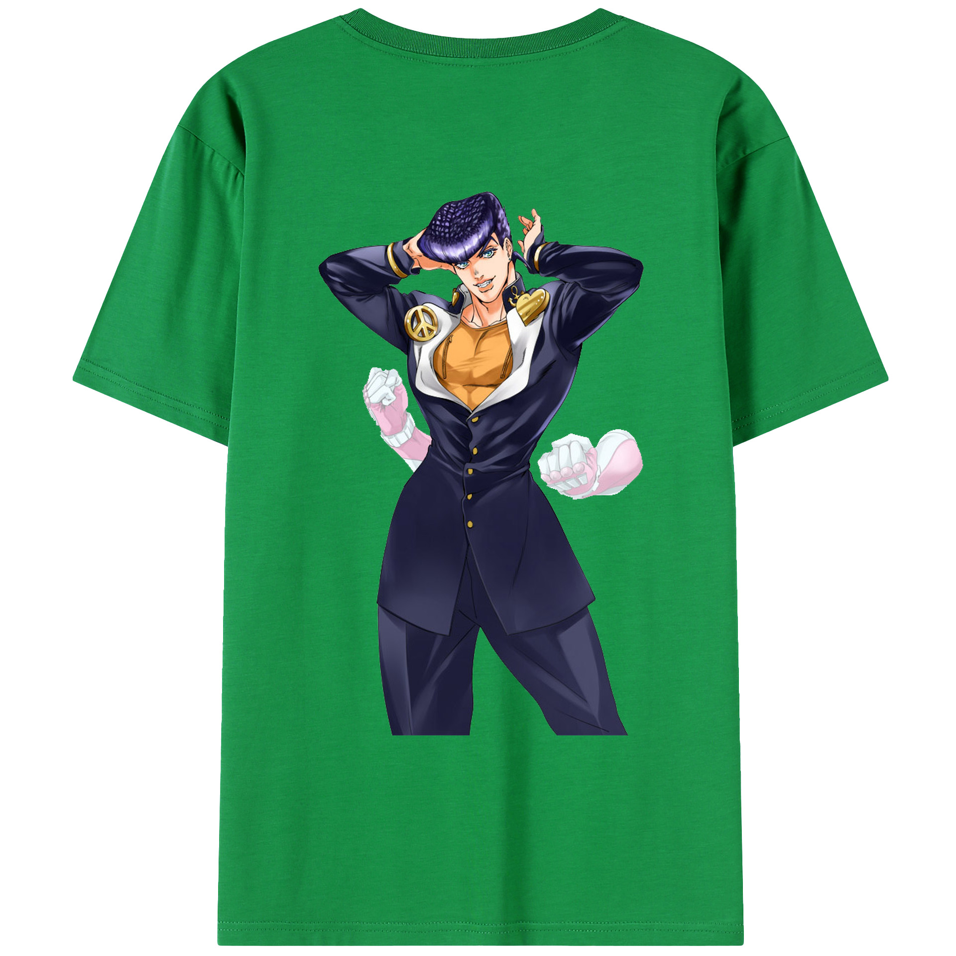 （画像用） ジョジョの奇妙な冒険 ひがしかた じょうすけ JoJo's Bizarre Adventure Higashikata Josuke レディース半袖Tシャツ(バックプリント)
