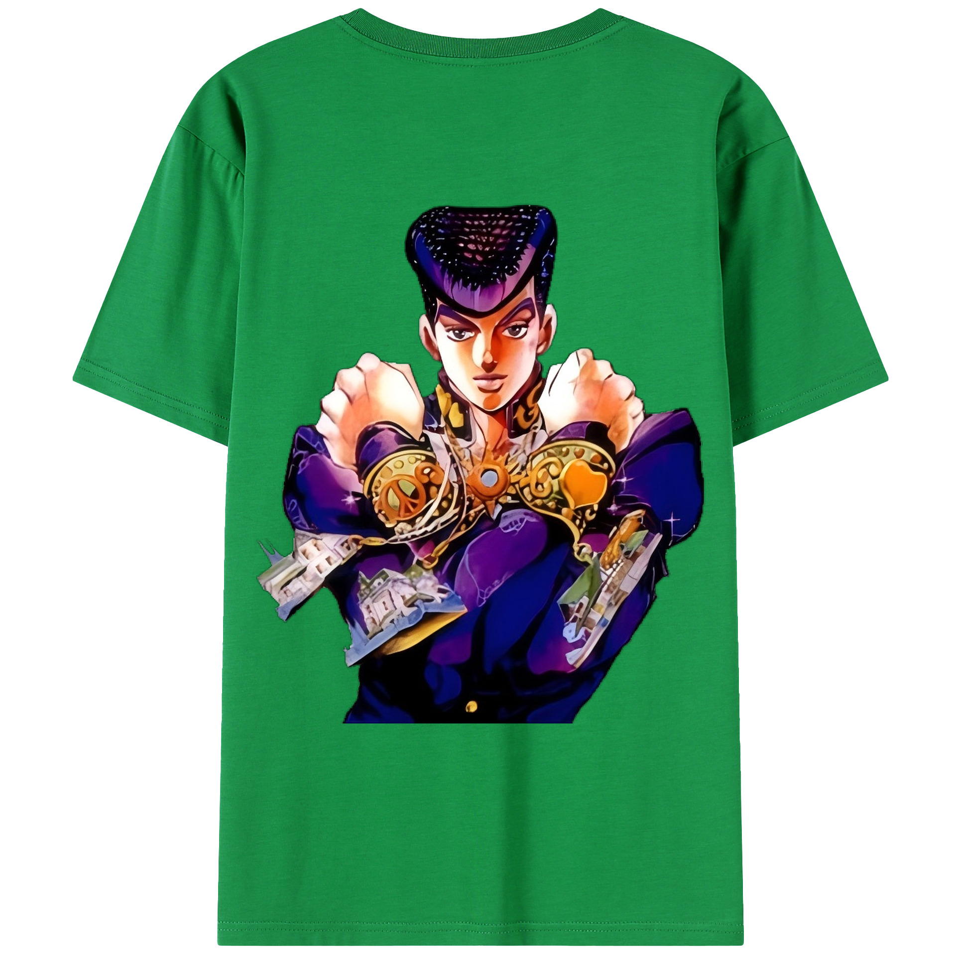 （画像用） ジョジョの奇妙な冒険 ひがしかた じょうすけ JoJo's Bizarre Adventure Higashikata Josuke レディース半袖Tシャツ(バックプリント)