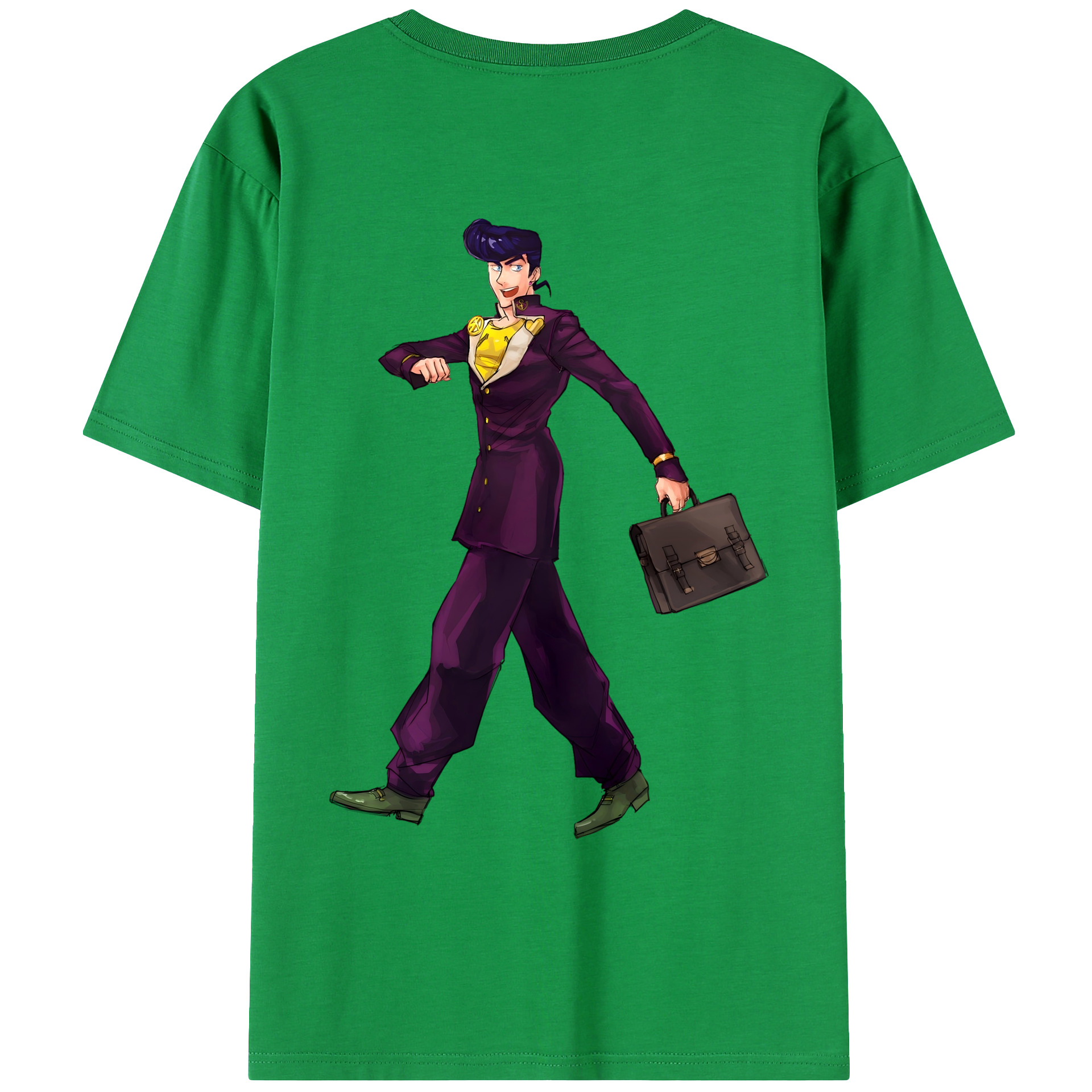 （画像用） ジョジョの奇妙な冒険 ひがしかた じょうすけ JoJo's Bizarre Adventure Higashikata Josuke レディース半袖Tシャツ(バックプリント)