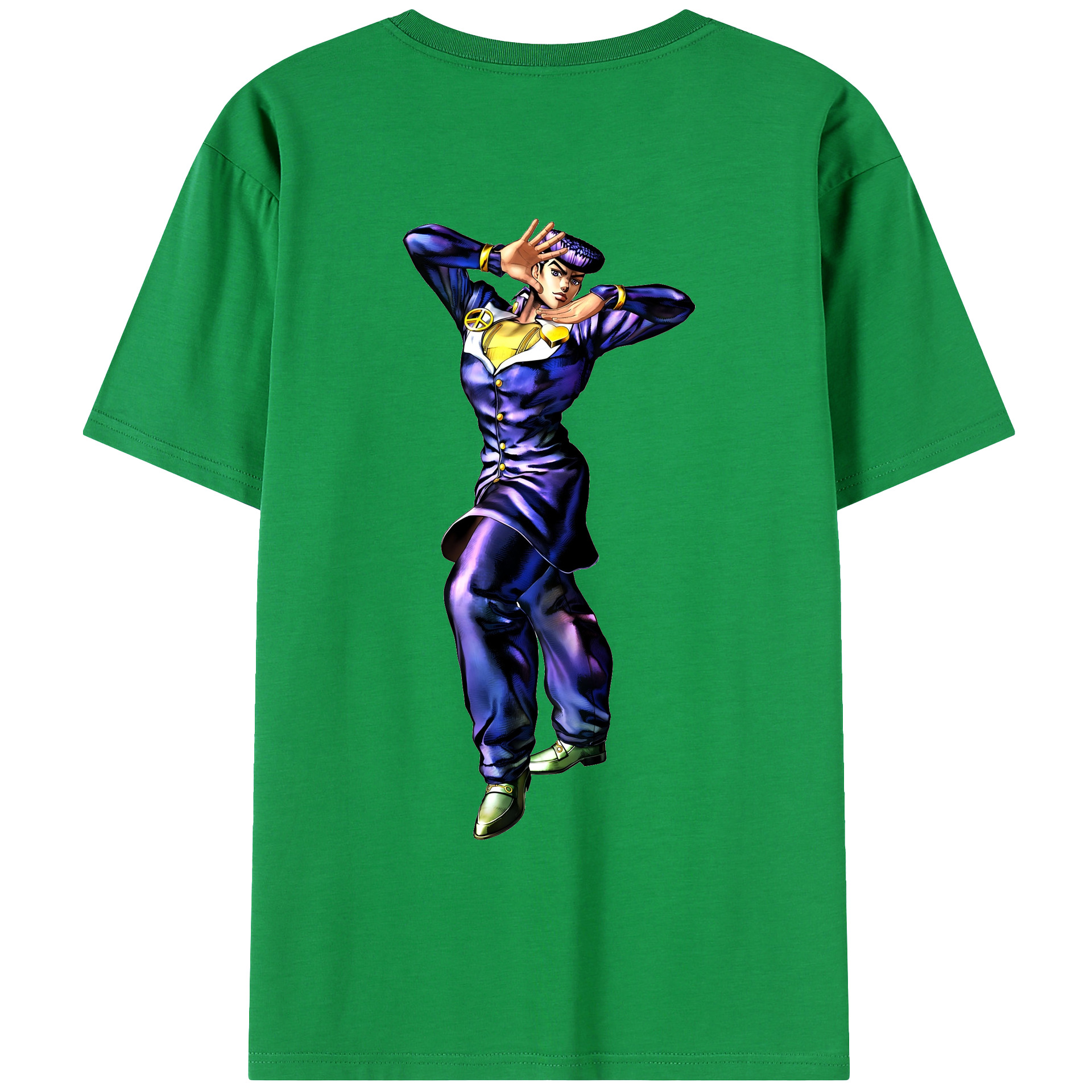 （画像用） ジョジョの奇妙な冒険 ひがしかた じょうすけ JoJo's Bizarre Adventure Higashikata Josuke レディース半袖Tシャツ(バックプリント)