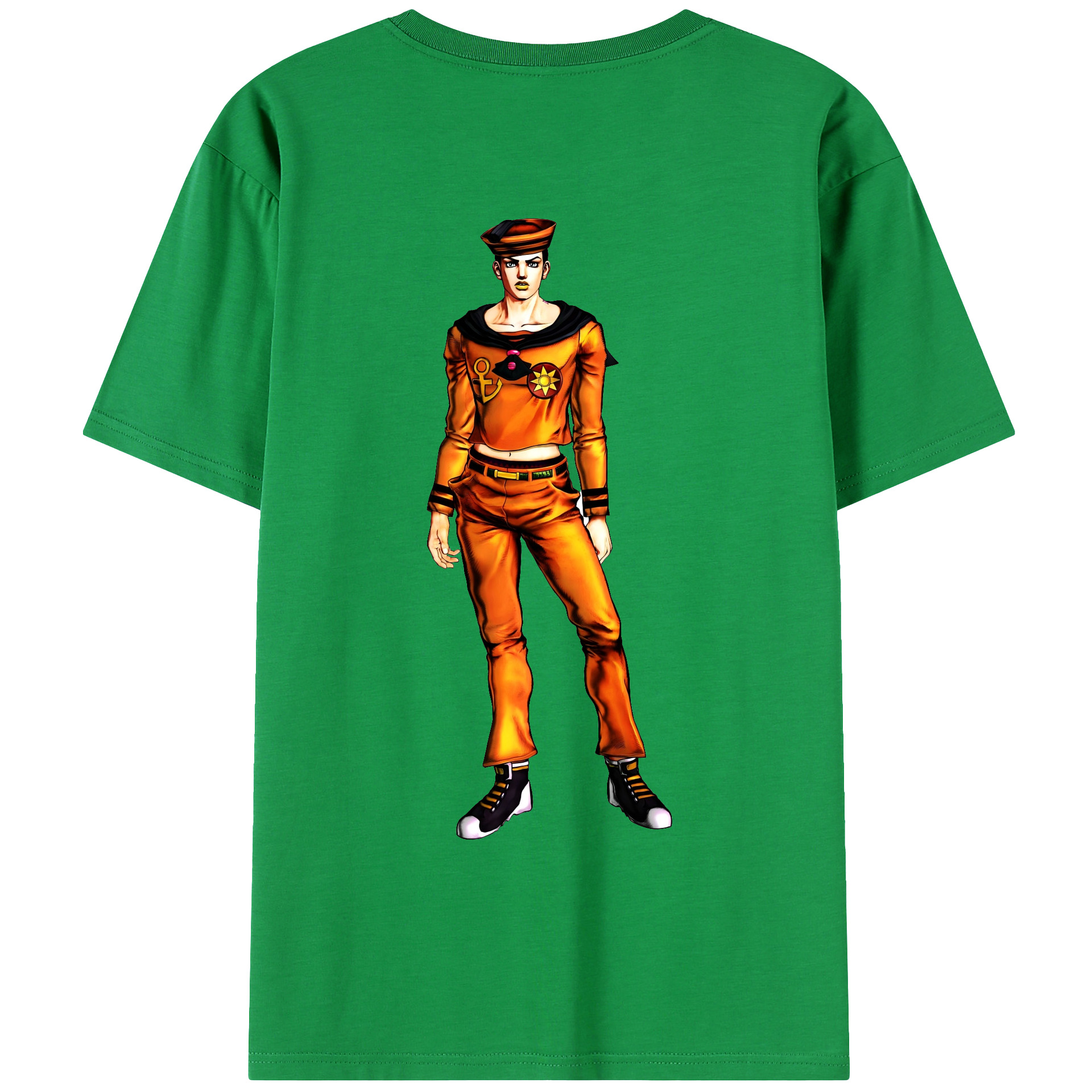 （画像用） ジョジョの奇妙な冒険 東方定助 JoJo's Bizarre Adventure Higashikata Josuke レディース半袖Tシャツ(バックプリント)