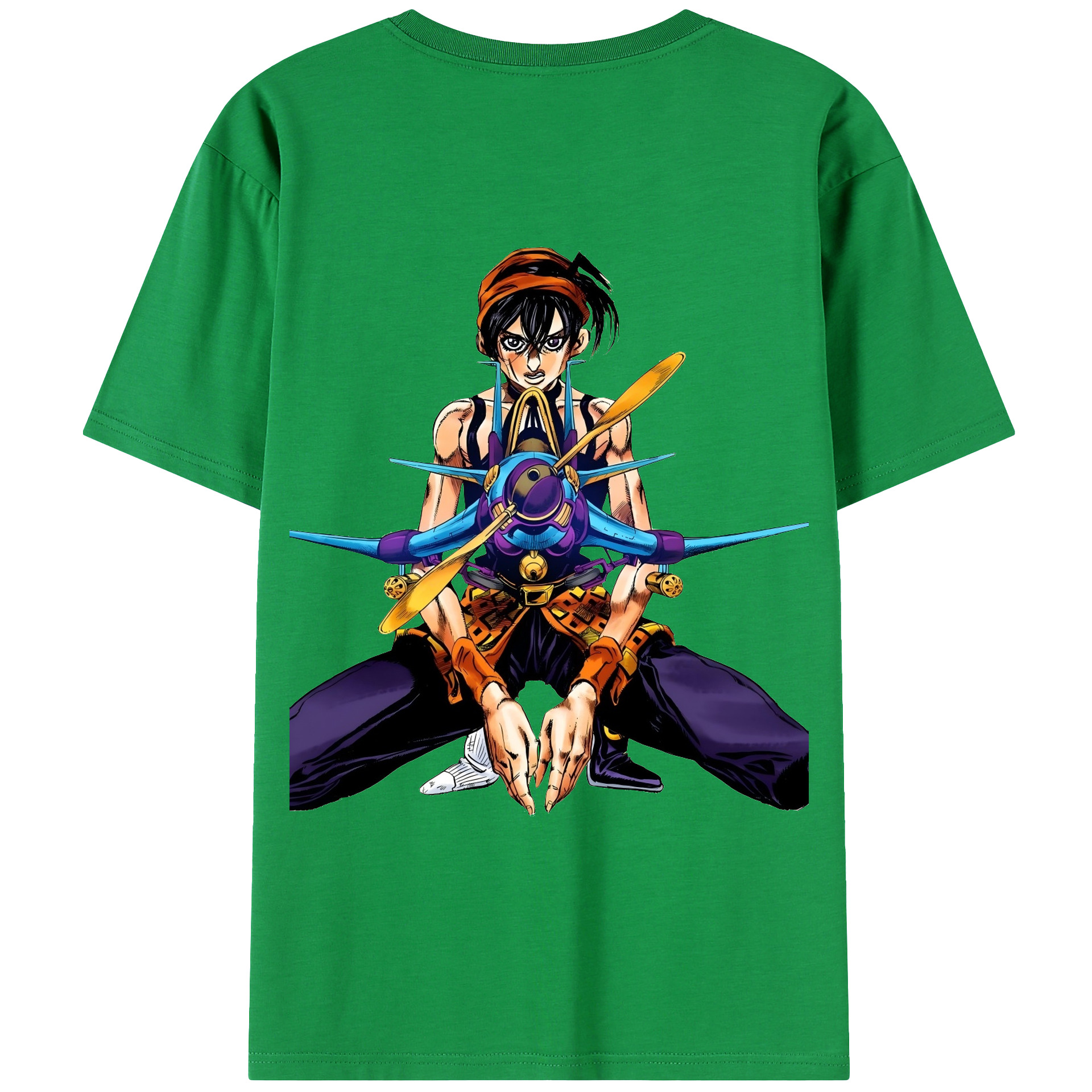 （画像用） ジョジョの奇妙な冒険 ナランチャ?ギルガ JoJo's Bizarre Adventure Narancia Ghirga レディース半袖Tシャツ(バックプリント)