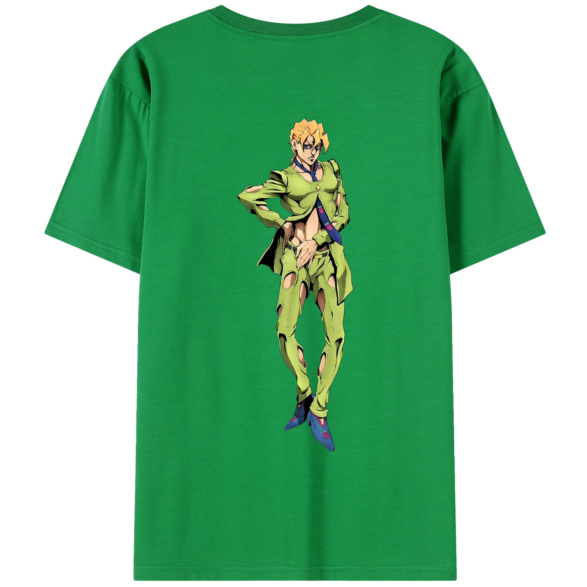 （画像用） ジョジョの奇妙な冒険 パンナコッタ?フー JoJo's Bizarre Adventure Pannacotta Fugo レディース半袖Tシャツ(バックプリント)