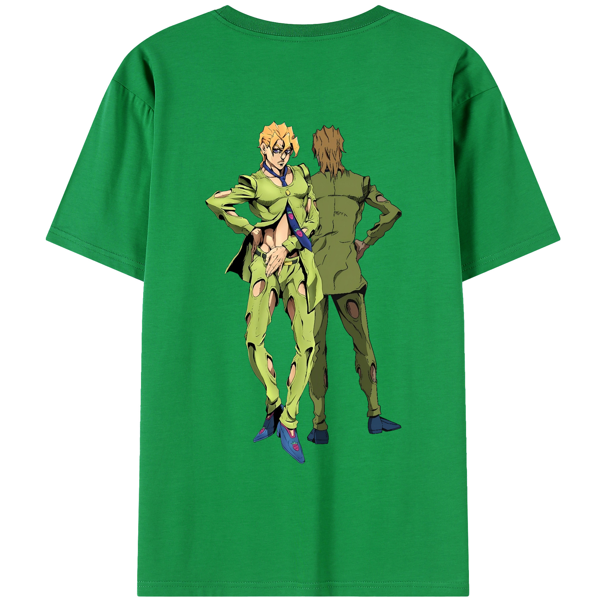 （画像用） ジョジョの奇妙な冒険 パンナコッタ?フー JoJo's Bizarre Adventure Pannacotta Fugo レディース半袖Tシャツ(バックプリント)