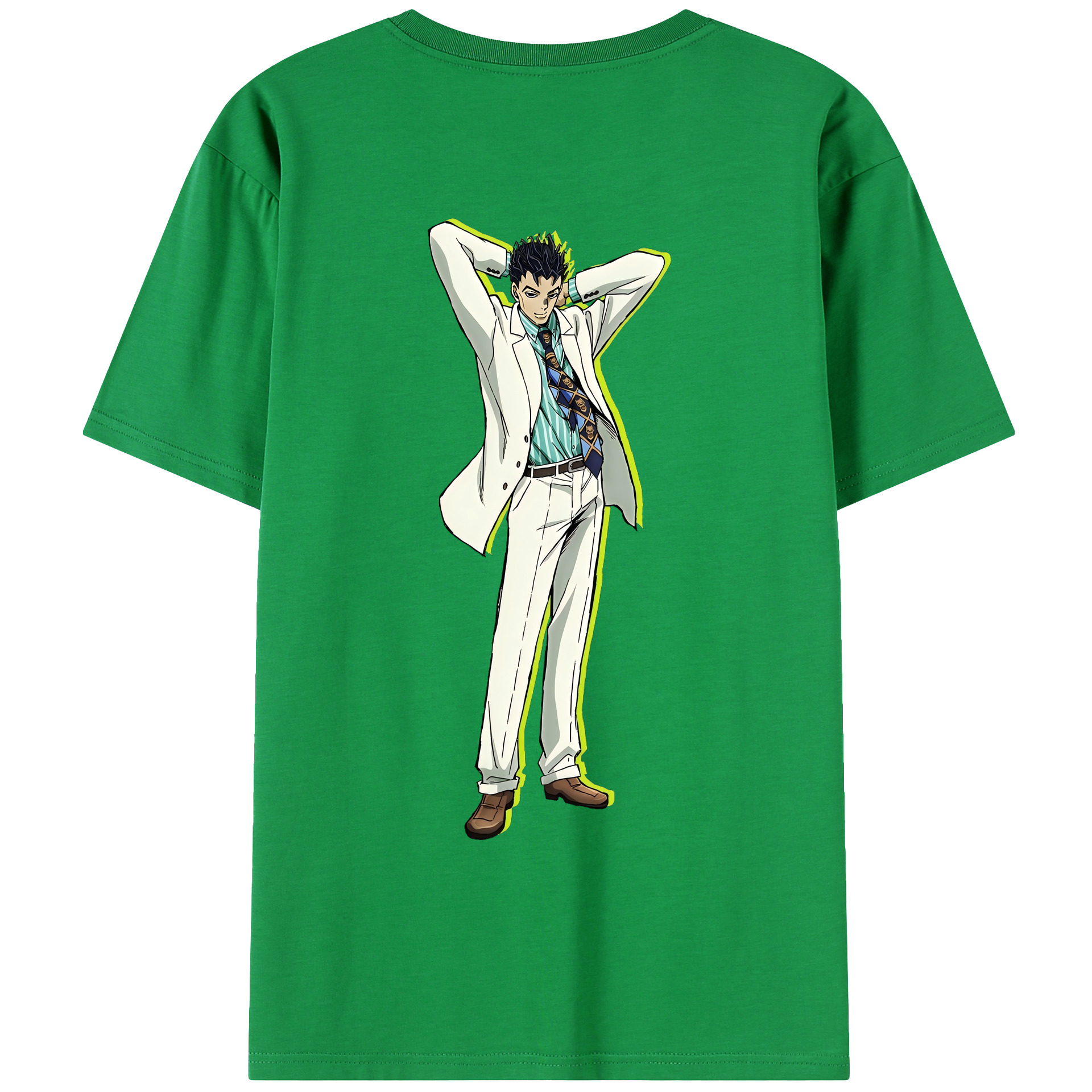 （画像用） ジョジョの奇妙な冒険 きら よしかげ JoJo's Bizarre Adventure Kira Yoshikage レディース半袖Tシャツ(バックプリント)