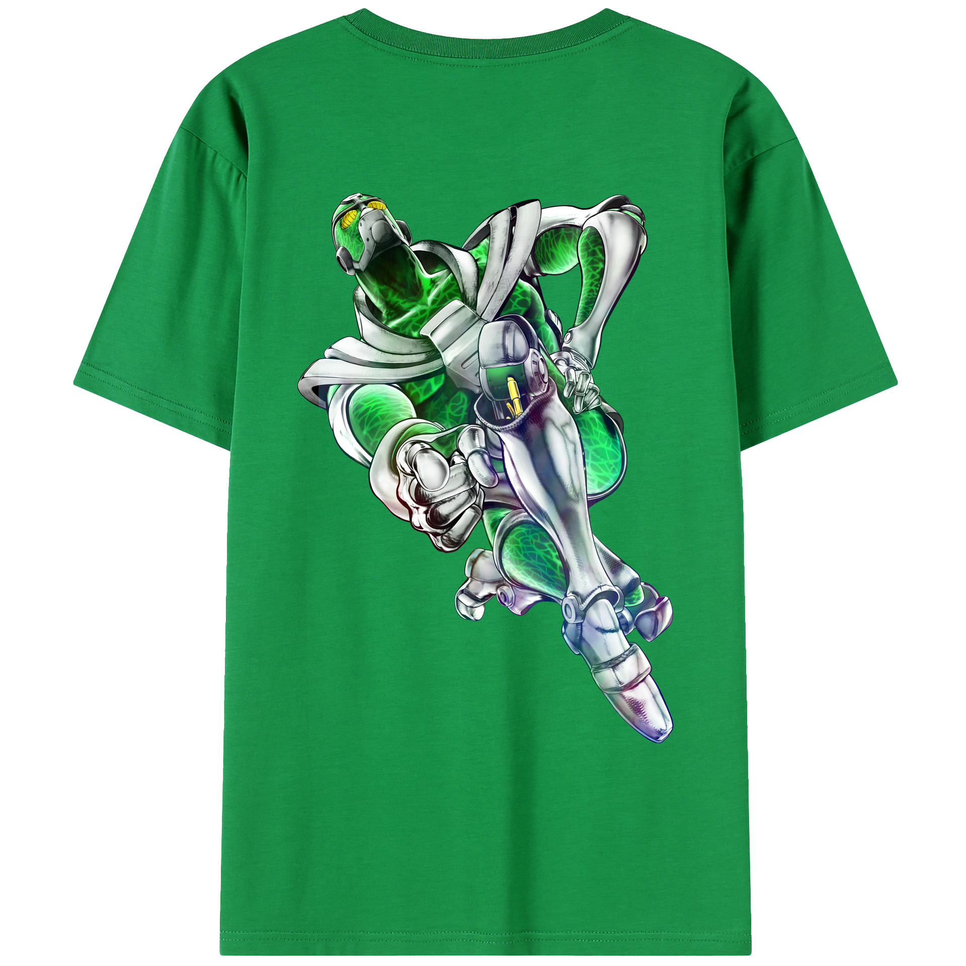 （画像用） ジョジョの奇妙な冒険 花京院 典明（かきょういん のりあき） JoJo's Bizarre Adventure Kakyoin Noriaki レディース半袖Tシャツ(バックプリント)