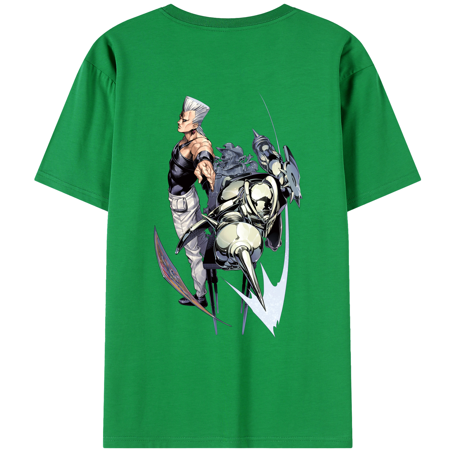 （画像用） ジョジョの奇妙な冒険 ジャン＝ピエール?ポルナレフ JoJo's Bizarre Adventure Jan Pierre Polnareff レディース半袖Tシャツ(バックプリント)