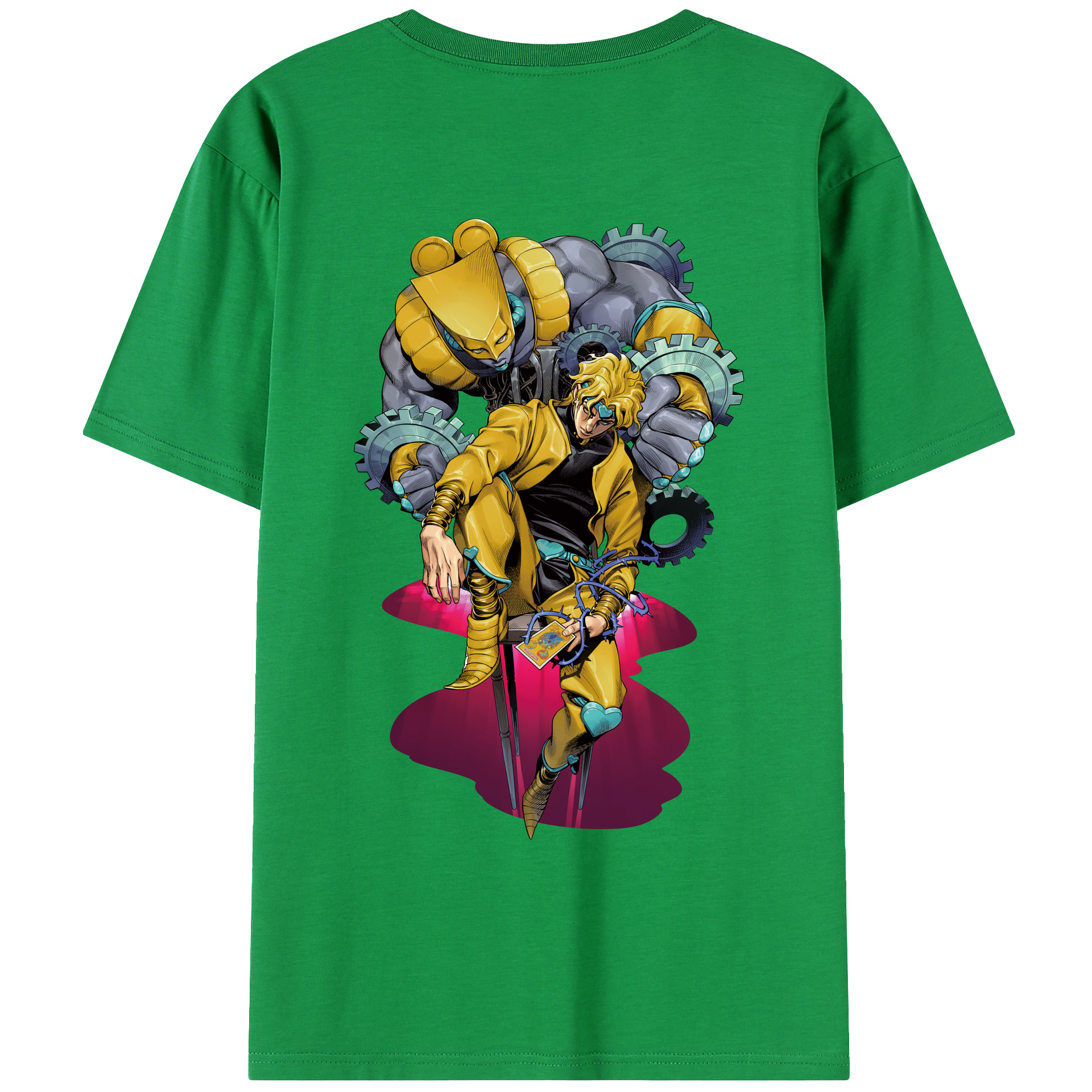 （画像用） ジョジョの奇妙な冒険 ディオ?ブランドー JoJo's Bizarre Adventure Dio Brando レディース半袖Tシャツ(バックプリント)