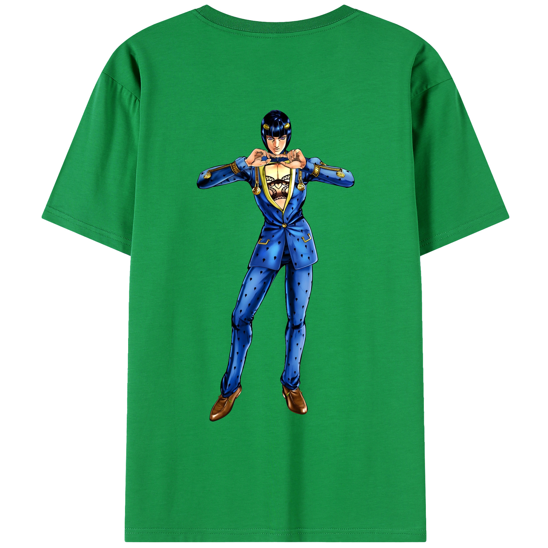 （画像用） ジョジョの奇妙な冒険 ブローノ?ブチャラティ JoJo's Bizarre Adventure Bruno Bucciarati レディース半袖Tシャツ(バックプリント)