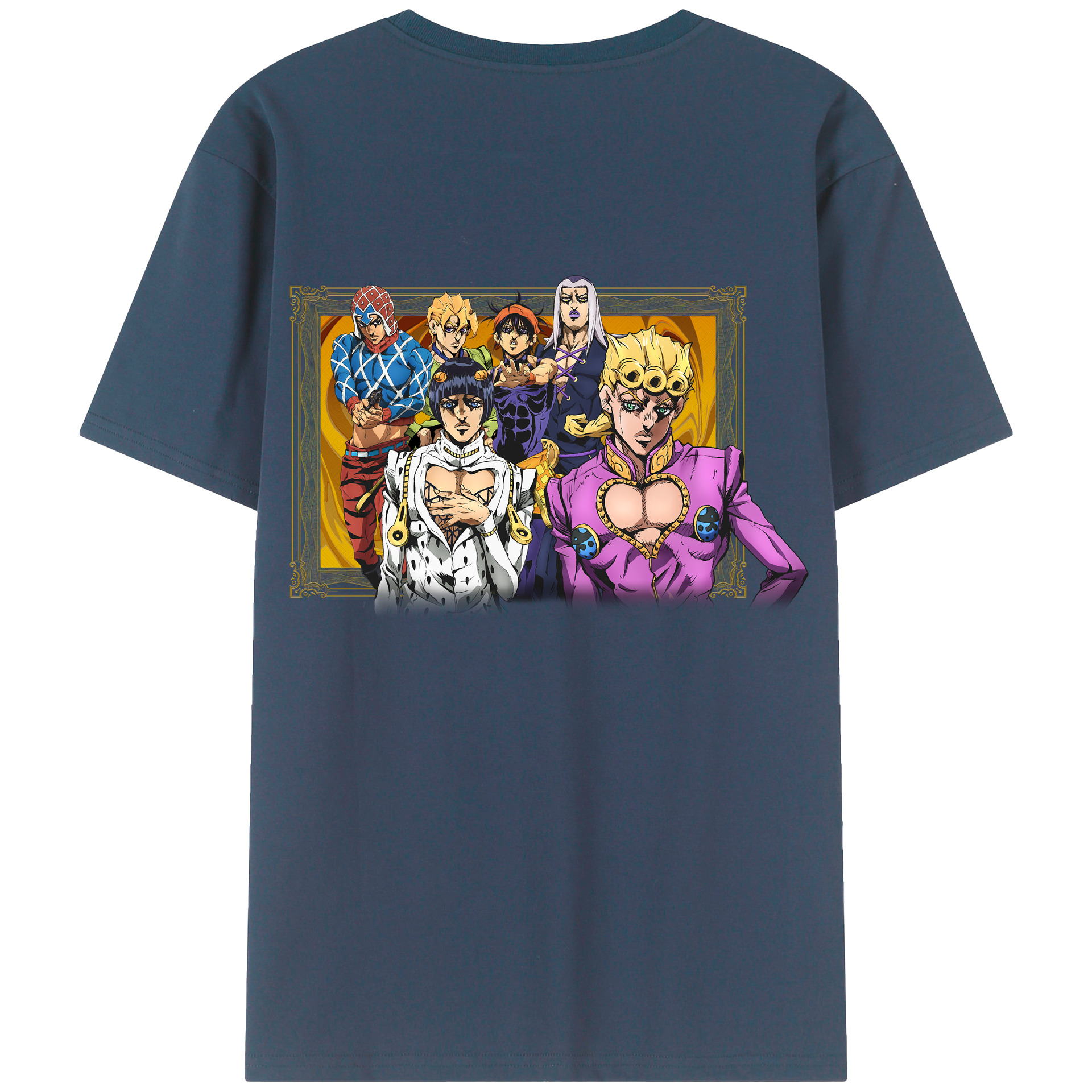（画像用） ジョジョの奇妙な冒険 ジョルノ?ジョバァーナ JoJo's Bizarre Adventure Giorno Giovanna レディース半袖Tシャツ(バックプリント)