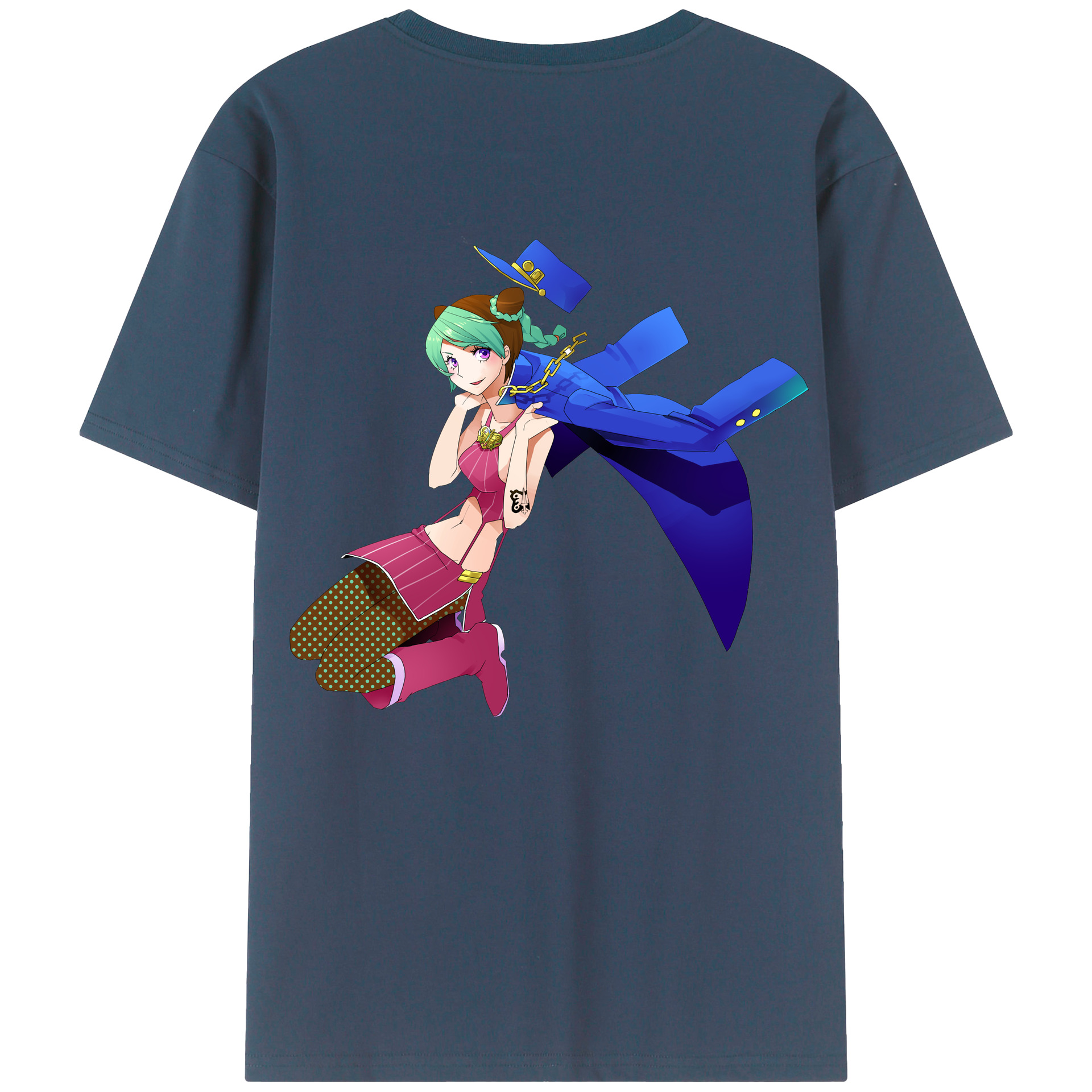 （画像用） "ジョジョの奇妙な冒険 くうじょう ジョリーン JoJo's Bizarre Adventure Jolyne Cujoh " レディース半袖Tシャツ(バックプリント)