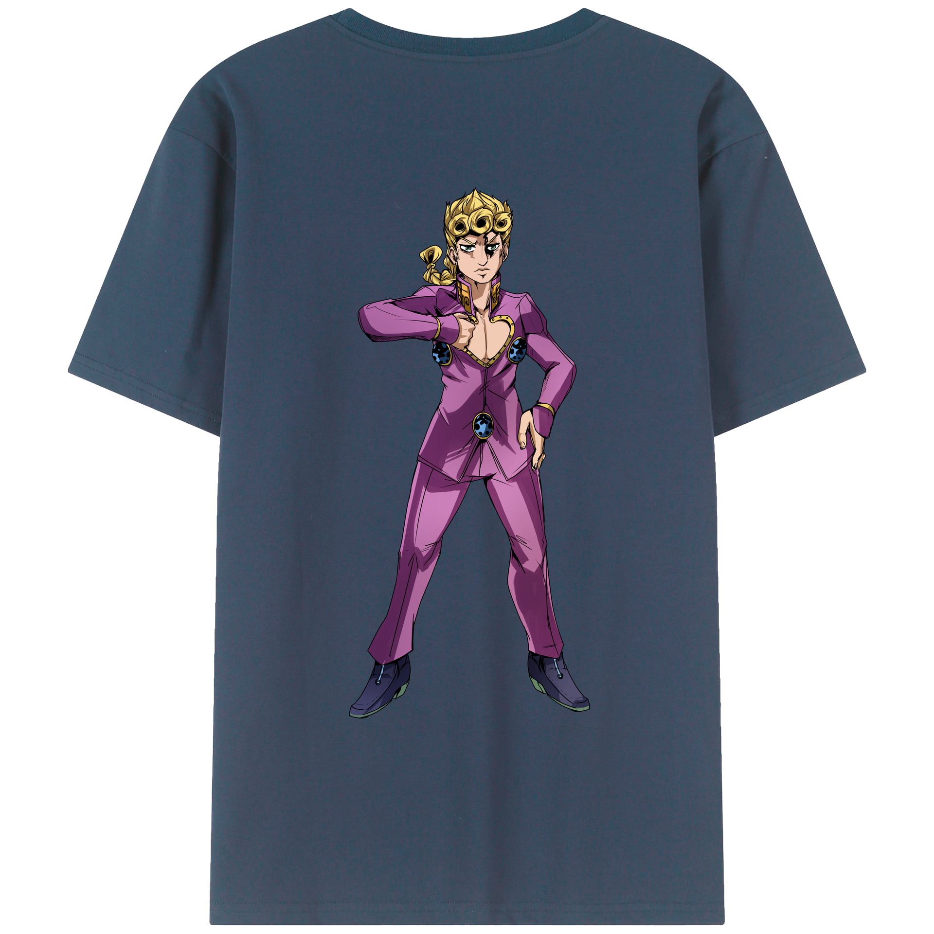 （画像用） ジョジョの奇妙な冒険 ジョルノ?ジョバァーナ JoJo's Bizarre Adventure Giorno Giovanna レディース半袖Tシャツ(バックプリント)