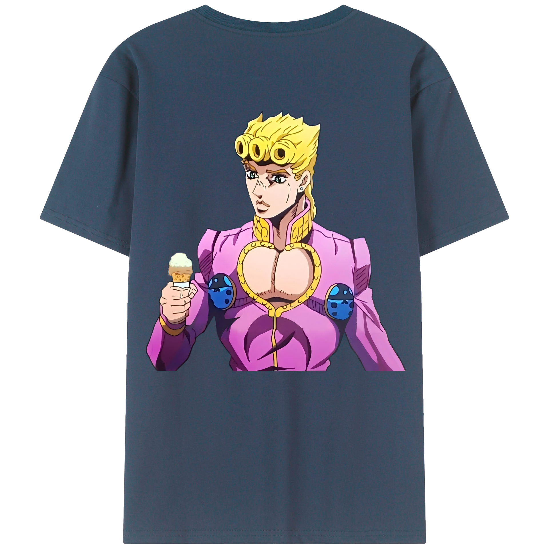 （画像用） ジョジョの奇妙な冒険 ジョルノ?ジョバァーナ JoJo's Bizarre Adventure Giorno Giovanna レディース半袖Tシャツ(バックプリント)