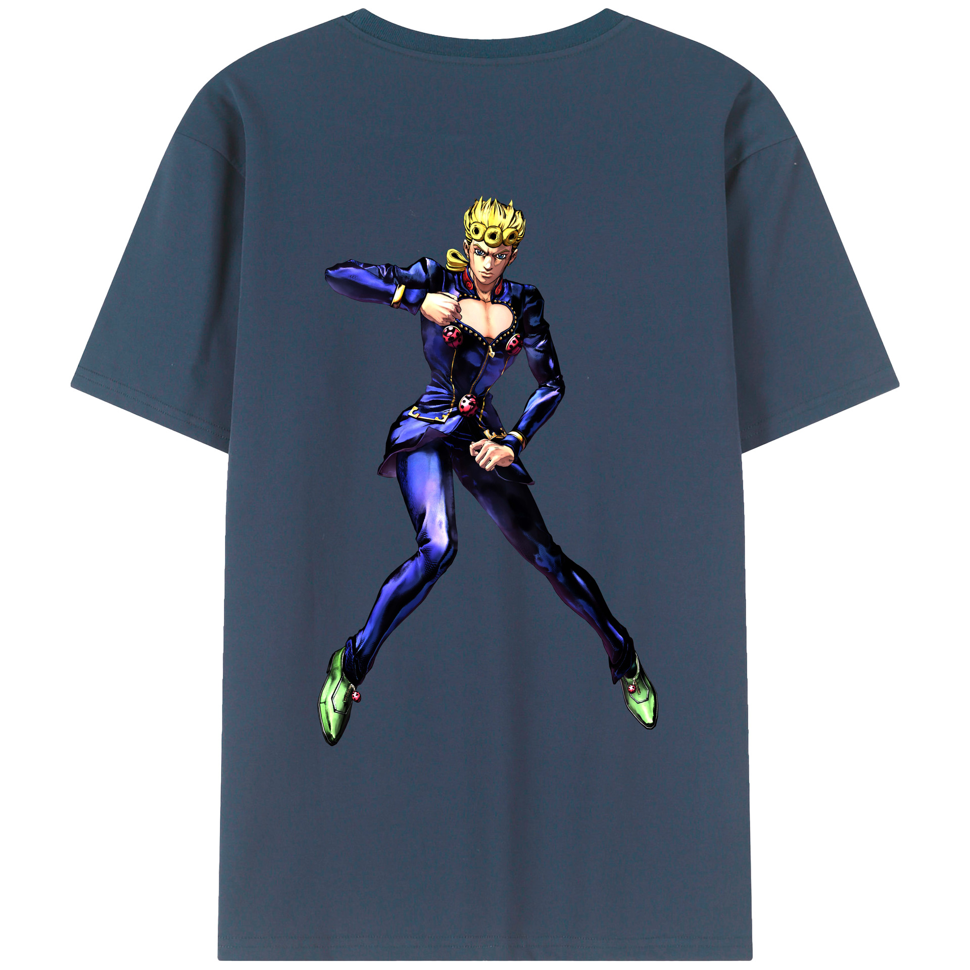 （画像用） ジョジョの奇妙な冒険 ジョルノ?ジョバァーナ JoJo's Bizarre Adventure Giorno Giovanna レディース半袖Tシャツ(バックプリント)