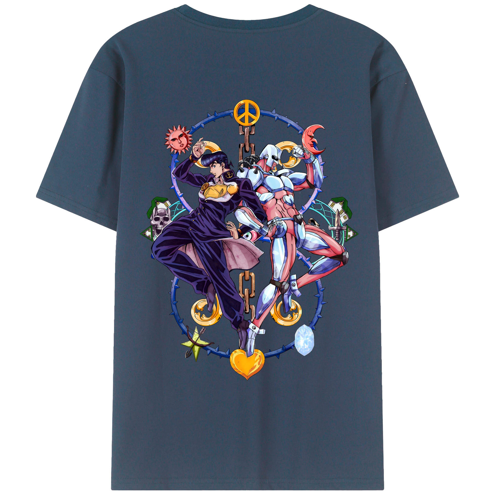 （画像用） ジョジョの奇妙な冒険 ひがしかた じょうすけ JoJo's Bizarre Adventure Higashikata Josuke レディース半袖Tシャツ(バックプリント)