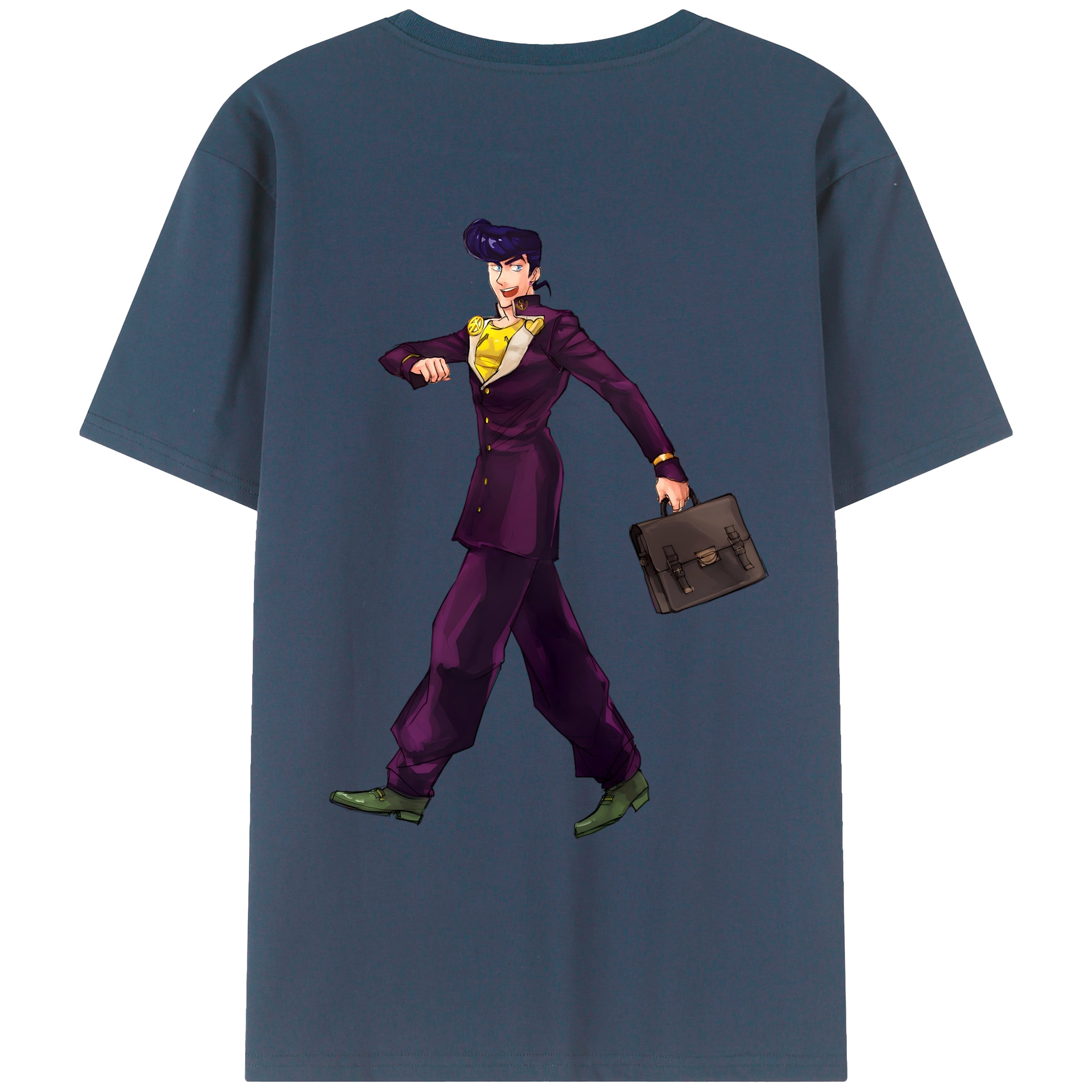 （画像用） ジョジョの奇妙な冒険 ひがしかた じょうすけ JoJo's Bizarre Adventure Higashikata Josuke レディース半袖Tシャツ(バックプリント)