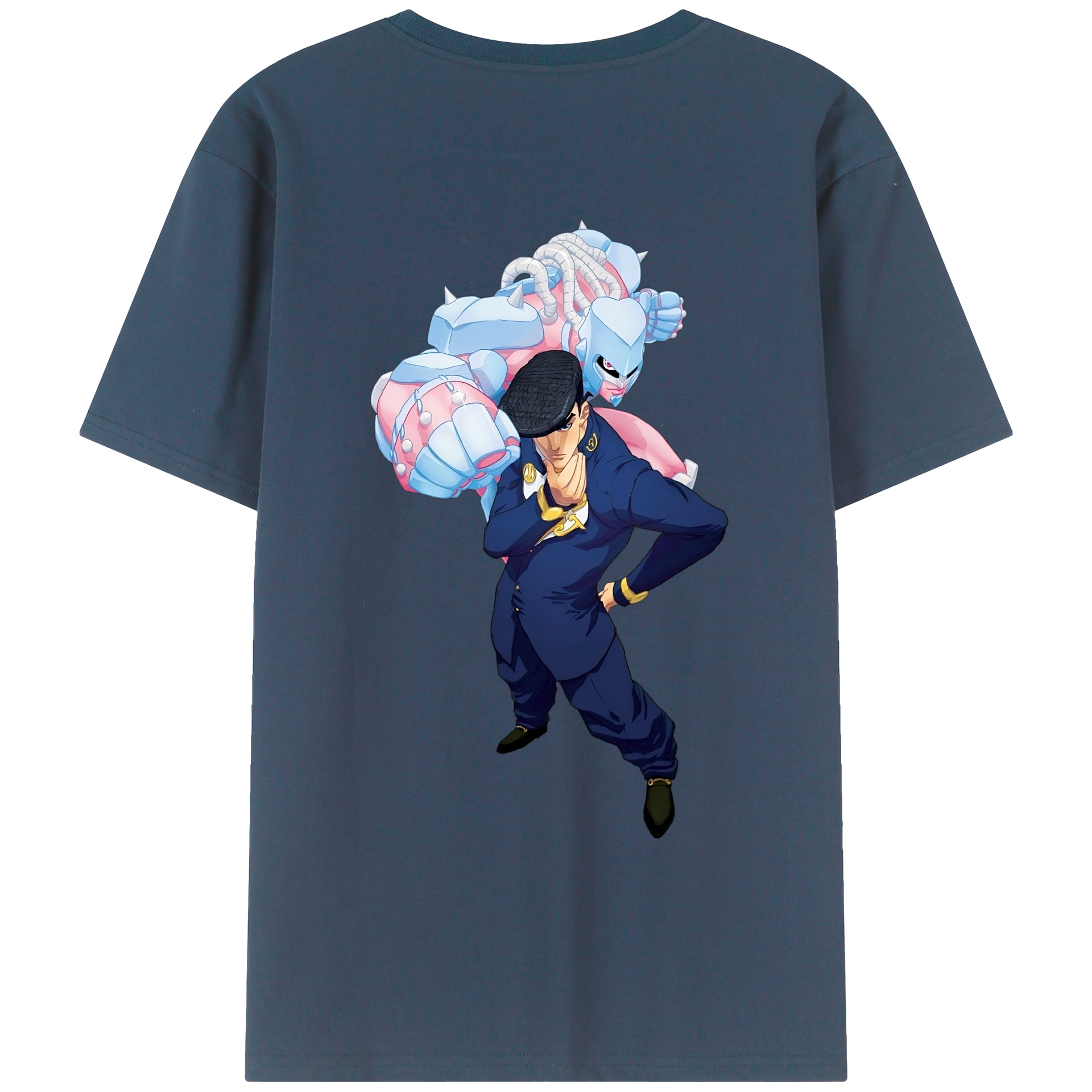 （画像用） ジョジョの奇妙な冒険 ひがしかた じょうすけ JoJo's Bizarre Adventure Higashikata Josuke レディース半袖Tシャツ(バックプリント)