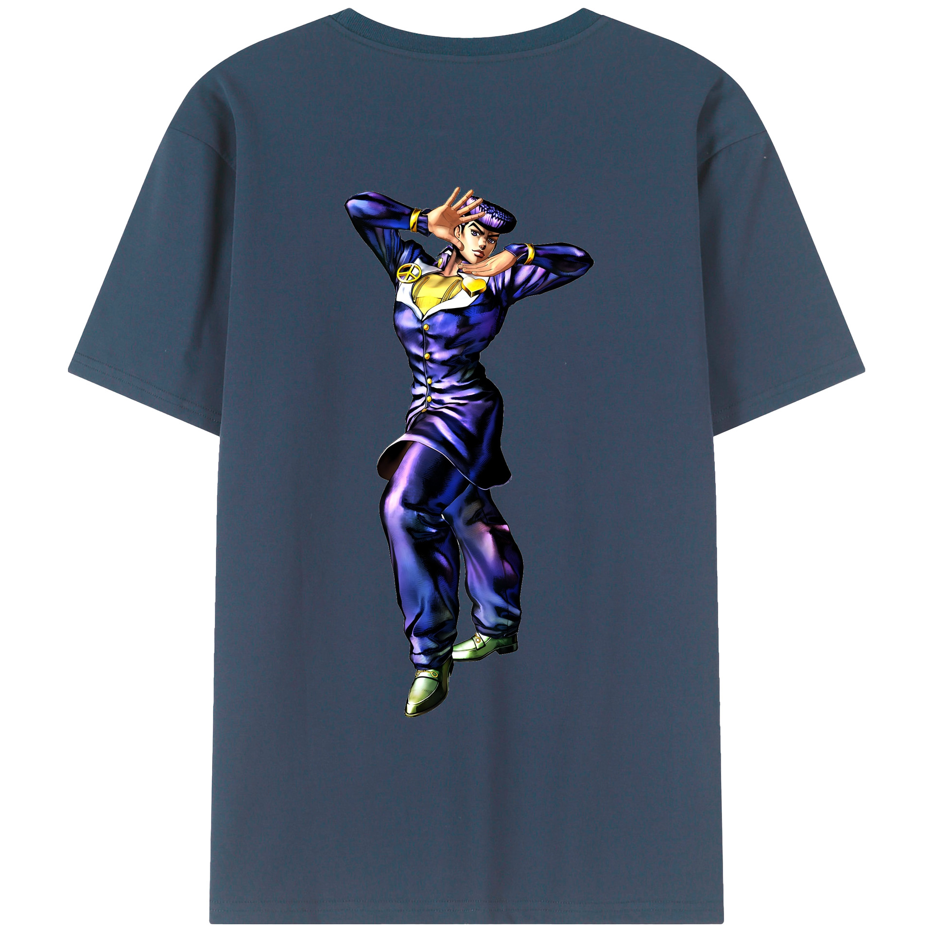 （画像用） ジョジョの奇妙な冒険 ひがしかた じょうすけ JoJo's Bizarre Adventure Higashikata Josuke レディース半袖Tシャツ(バックプリント)
