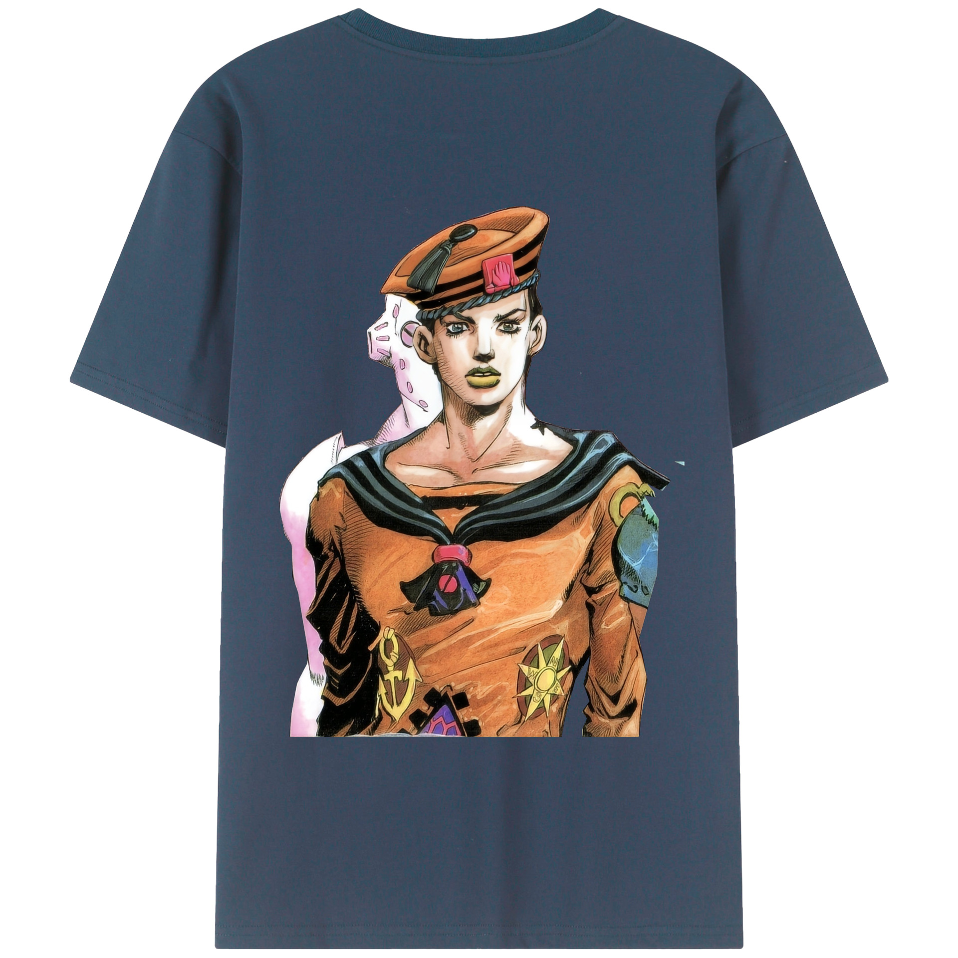 （画像用） ジョジョの奇妙な冒険 東方定助 JoJo's Bizarre Adventure Higashikata Josuke レディース半袖Tシャツ(バックプリント)