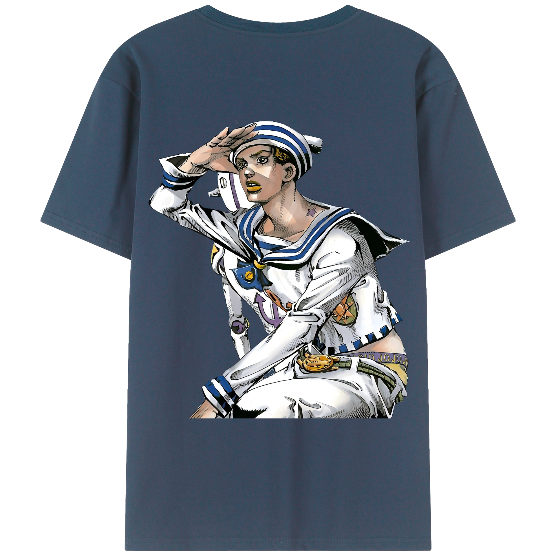 （画像用） ジョジョの奇妙な冒険 東方定助 JoJo's Bizarre Adventure Higashikata Josuke レディース半袖Tシャツ(バックプリント)