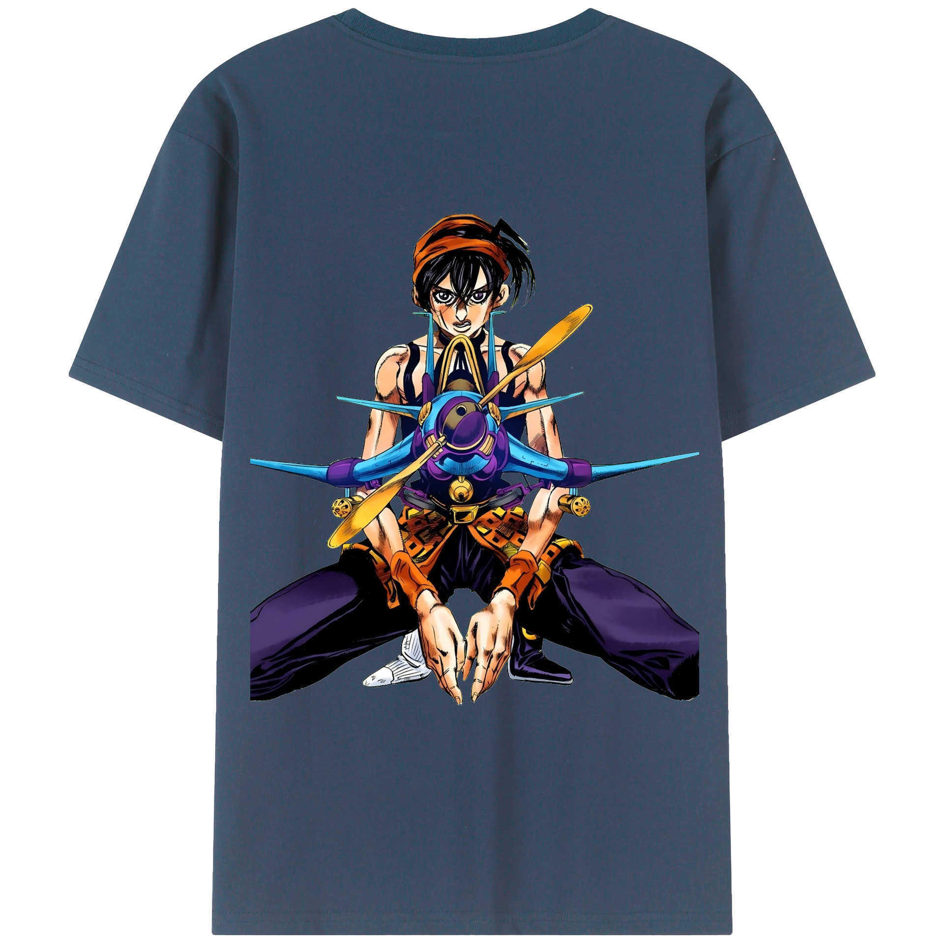 （画像用） ジョジョの奇妙な冒険 ナランチャ?ギルガ JoJo's Bizarre Adventure Narancia Ghirga レディース半袖Tシャツ(バックプリント)