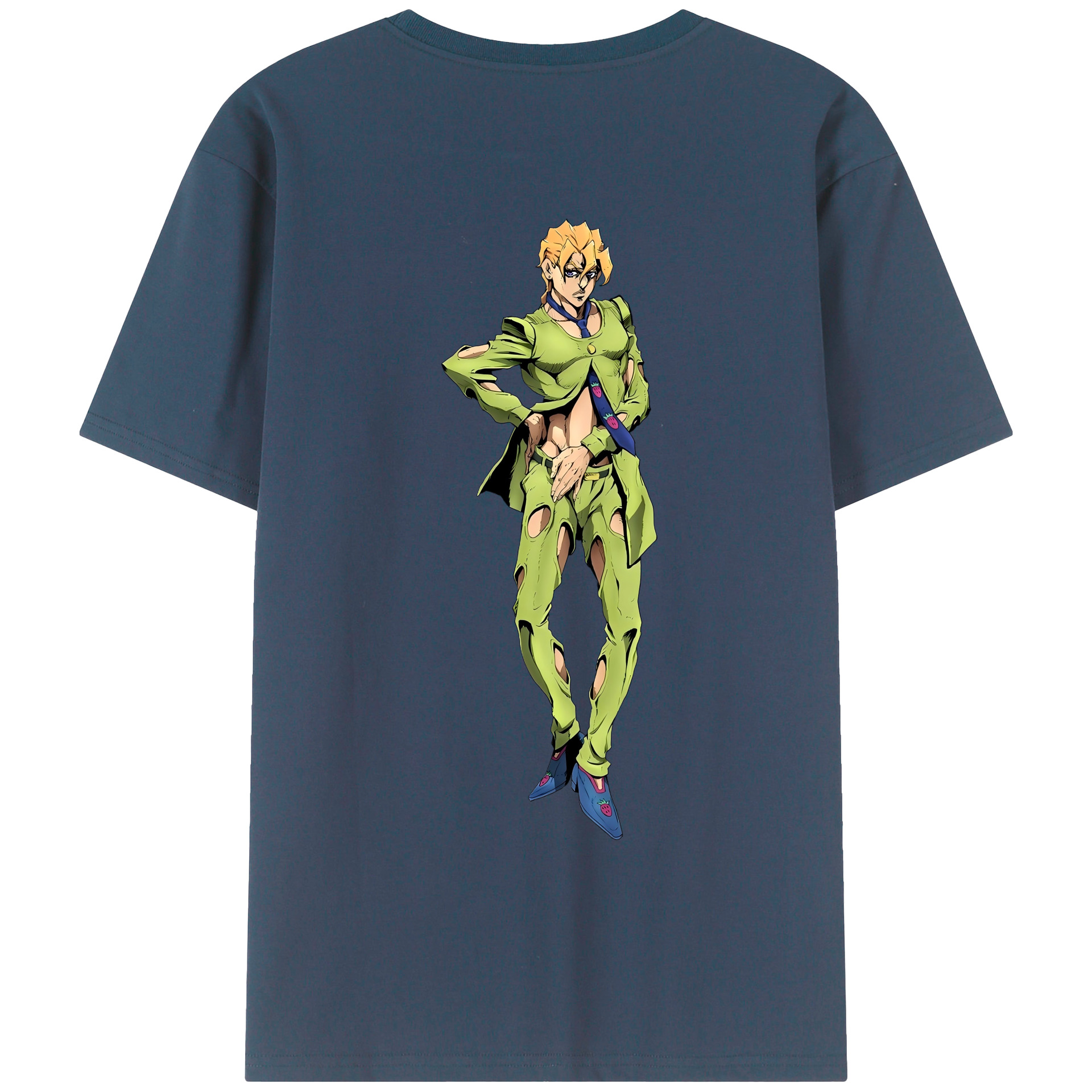 （画像用） ジョジョの奇妙な冒険 パンナコッタ?フー JoJo's Bizarre Adventure Pannacotta Fugo レディース半袖Tシャツ(バックプリント)