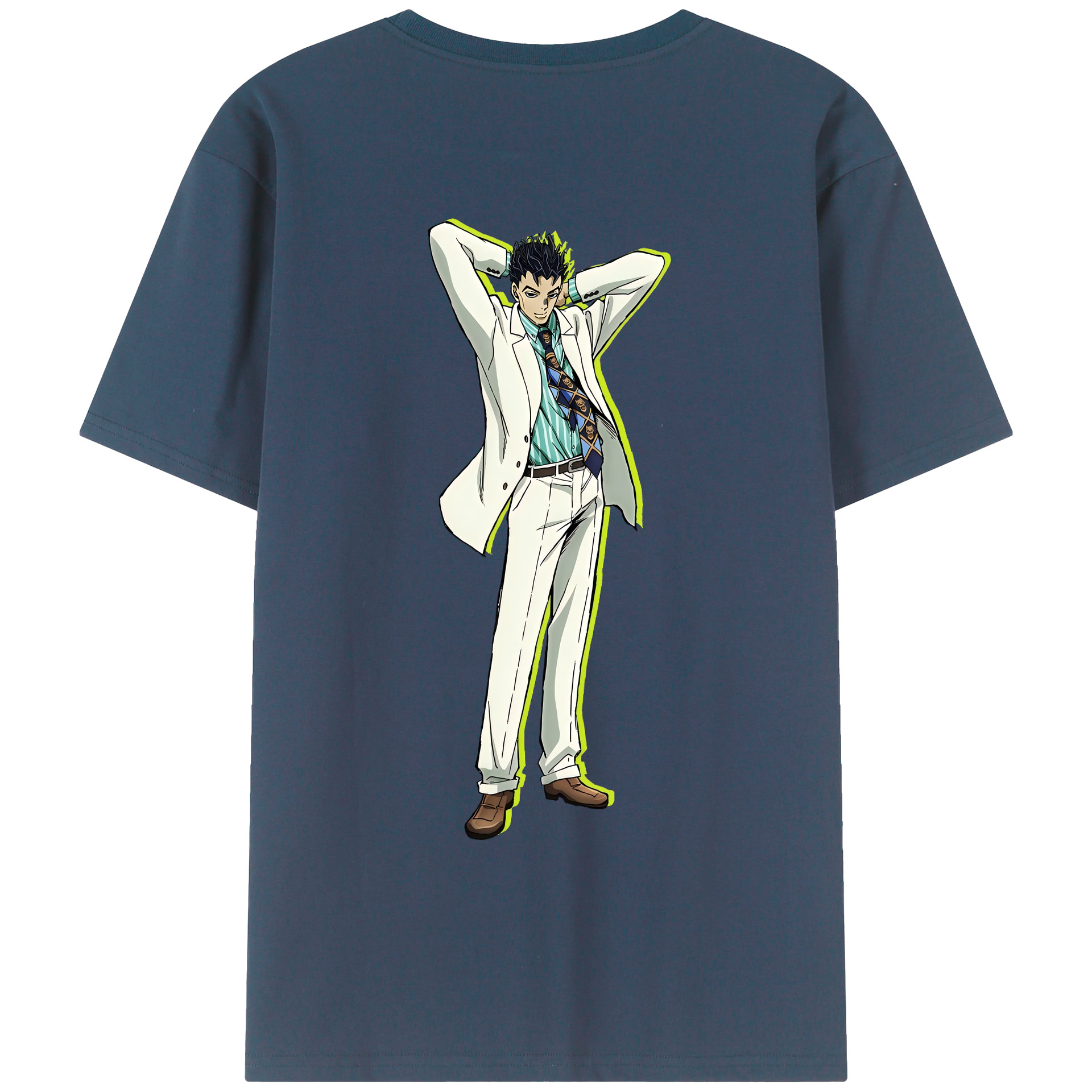 （画像用） ジョジョの奇妙な冒険 きら よしかげ JoJo's Bizarre Adventure Kira Yoshikage レディース半袖Tシャツ(バックプリント)
