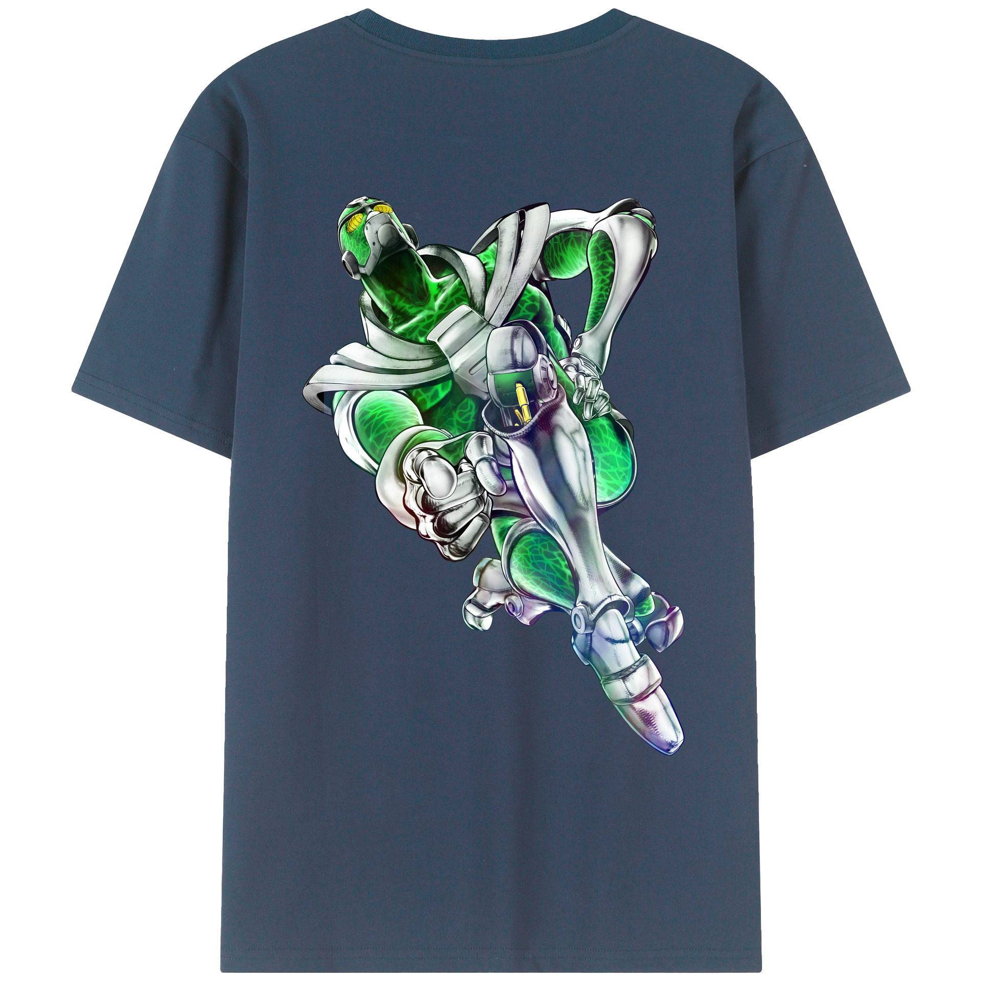 （画像用） ジョジョの奇妙な冒険 花京院 典明（かきょういん のりあき） JoJo's Bizarre Adventure Kakyoin Noriaki レディース半袖Tシャツ(バックプリント)
