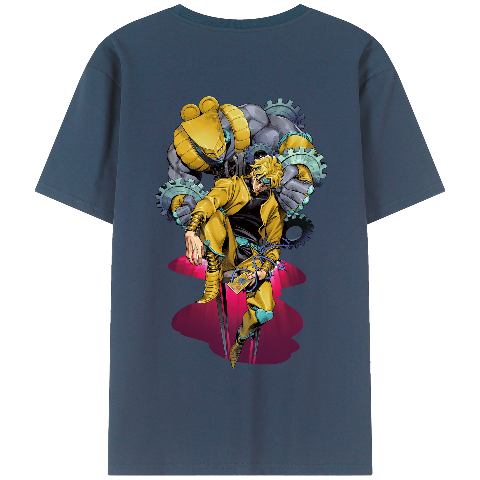 （画像用） ジョジョの奇妙な冒険 ディオ?ブランドー JoJo's Bizarre Adventure Dio Brando レディース半袖Tシャツ(バックプリント)