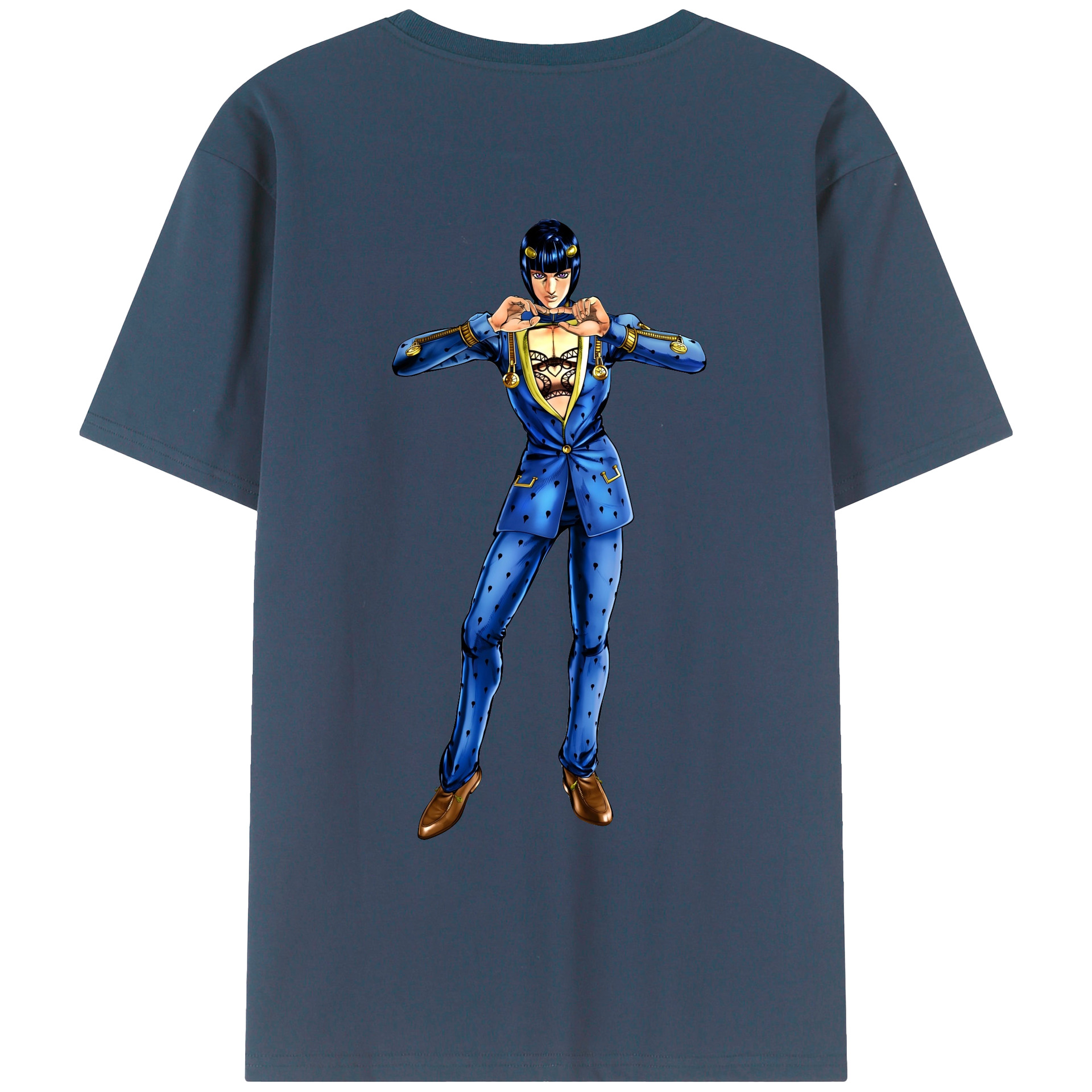 （画像用） ジョジョの奇妙な冒険 ブローノ?ブチャラティ JoJo's Bizarre Adventure Bruno Bucciarati レディース半袖Tシャツ(バックプリント)
