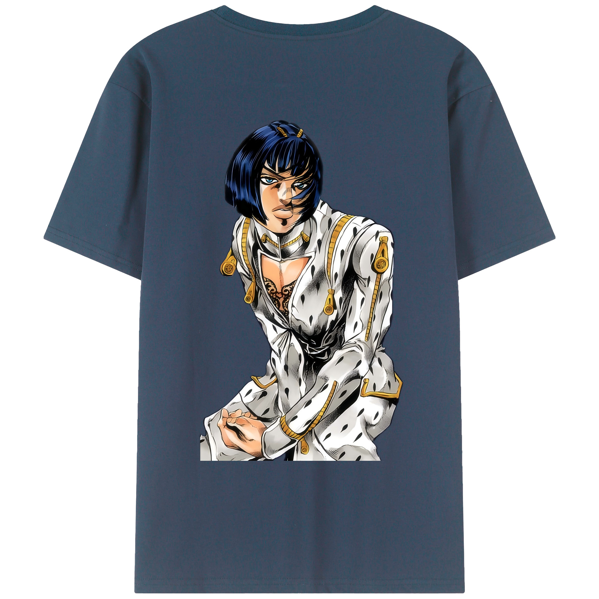 （画像用） ジョジョの奇妙な冒険 ブローノ?ブチャラティ JoJo's Bizarre Adventure Bruno Bucciarati レディース半袖Tシャツ(バックプリント)