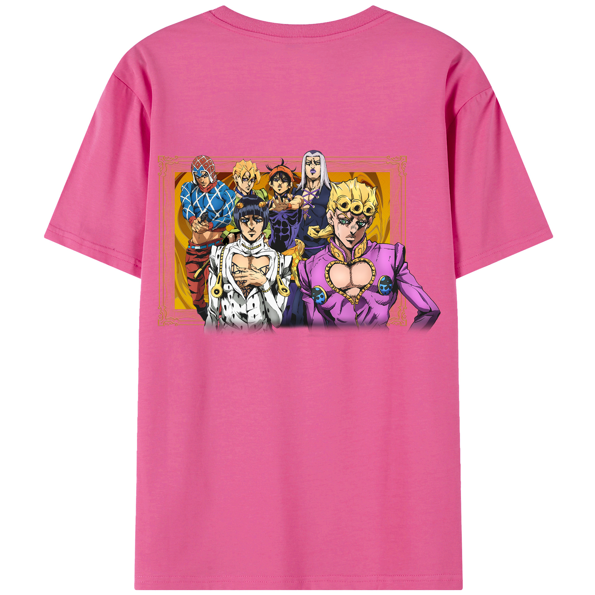 （画像用） ジョジョの奇妙な冒険 ジョルノ?ジョバァーナ JoJo's Bizarre Adventure Giorno Giovanna レディース半袖Tシャツ(バックプリント)