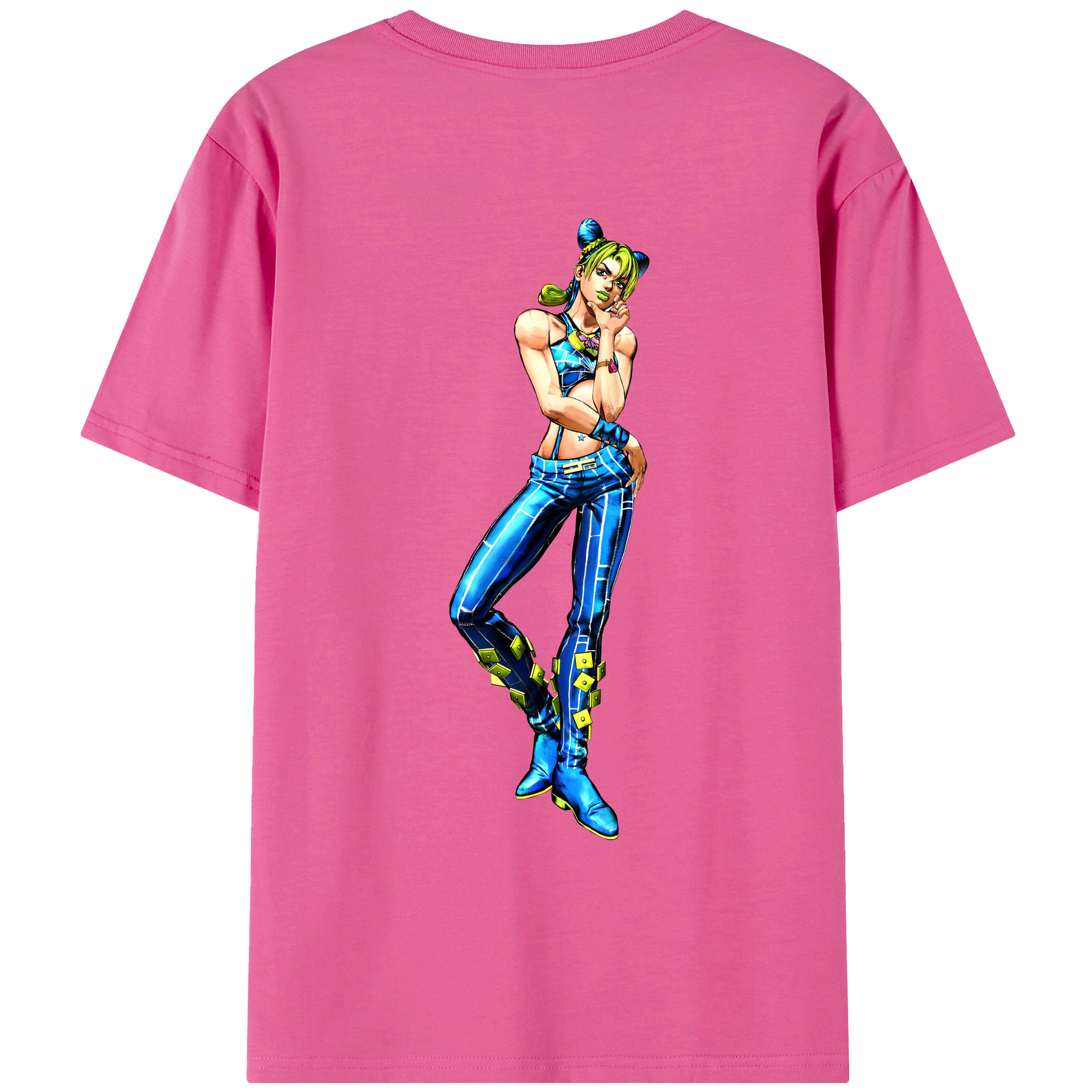 （画像用） "ジョジョの奇妙な冒険 くうじょう ジョリーン JoJo's Bizarre Adventure Jolyne Cujoh " レディース半袖Tシャツ(バックプリント)