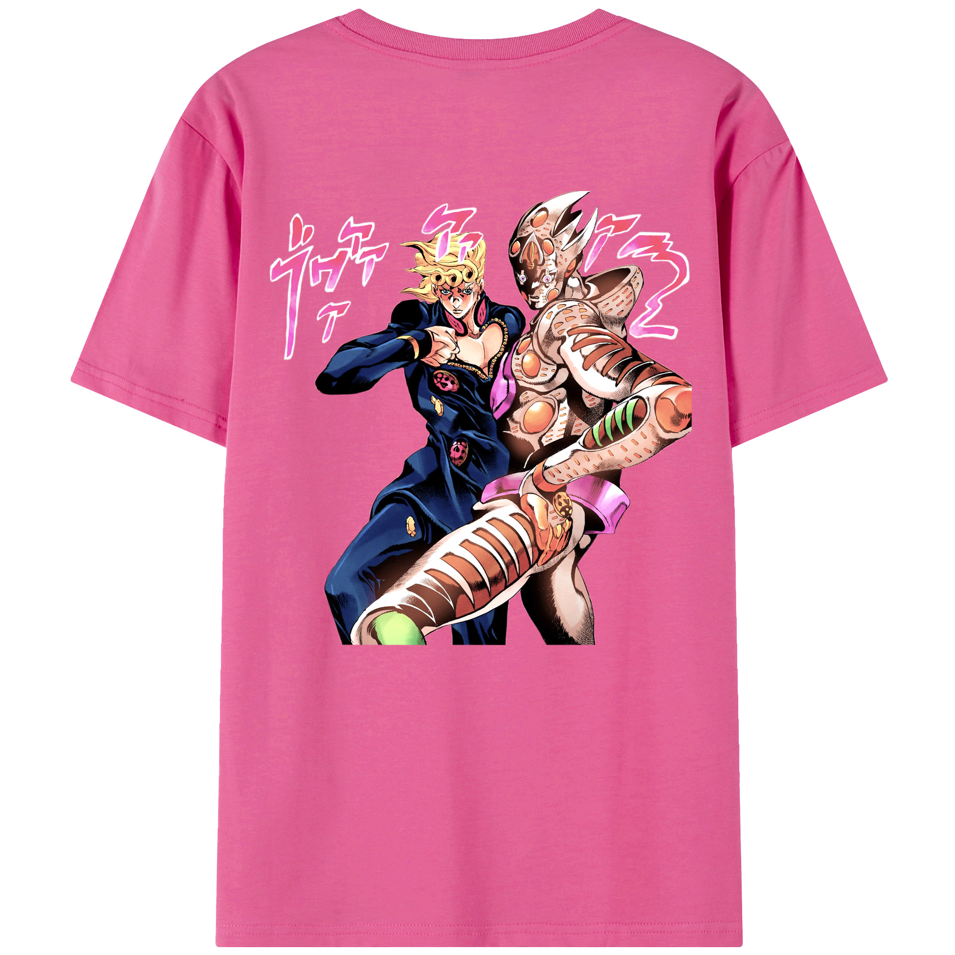 （画像用） ジョジョの奇妙な冒険 ジョルノ?ジョバァーナ JoJo's Bizarre Adventure Giorno Giovanna レディース半袖Tシャツ(バックプリント)