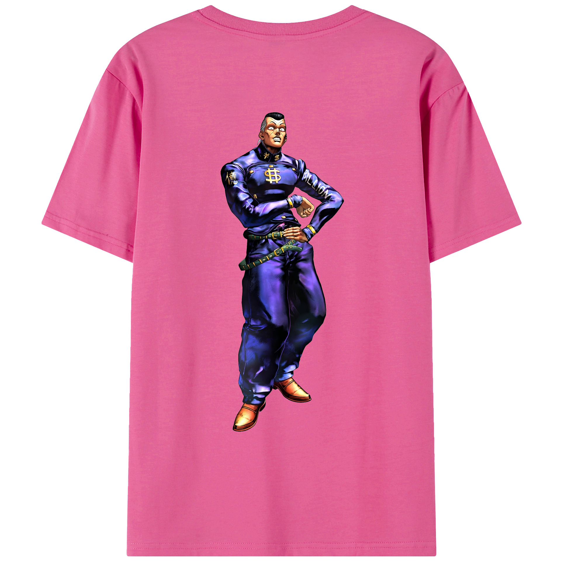 （画像用） ジョジョの奇妙な冒険 虹村億泰 にじむら おくやす JoJo's Bizarre Adventure Nijimura Okuyasu レディース半袖Tシャツ(バックプリント)